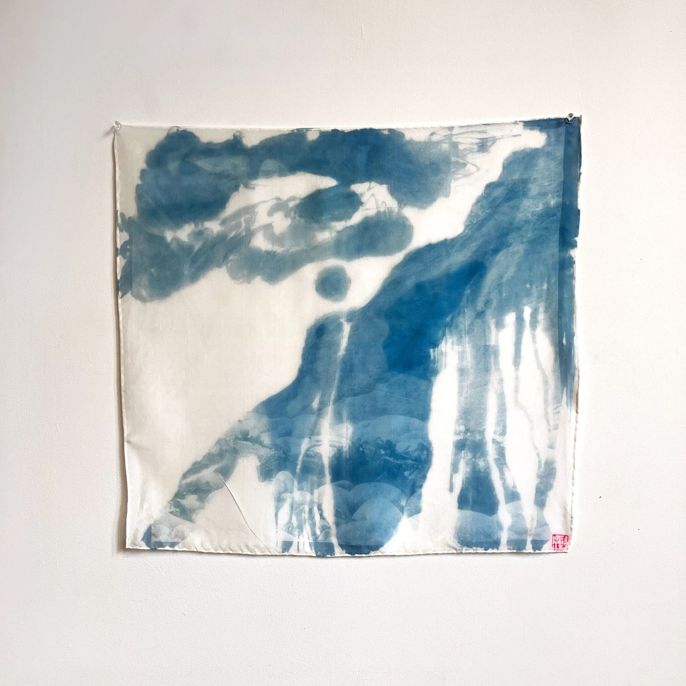 #7; 2025; Inheritance; Photographic cyanotype exposure on canvas; 21" x 21"