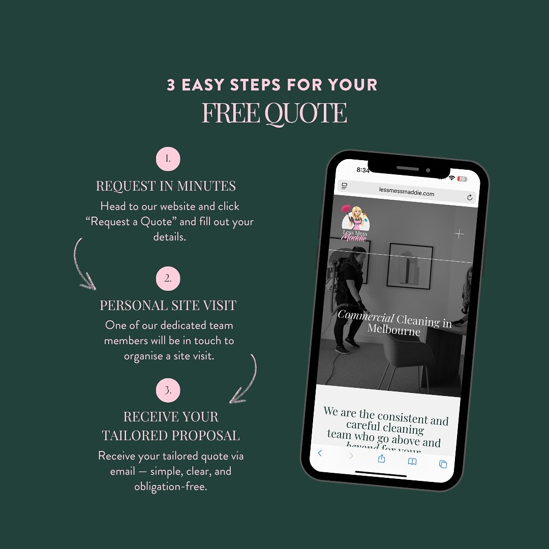 ✨Commercial Cleaning✨

It&rsquo;s amazing what a difference a clean, well-cared-for space can make &mdash; for your team, your clients, and your day-to-day. 

If your workplace is ready for a refresh, getting started with us couldn&rsquo;t be simpler