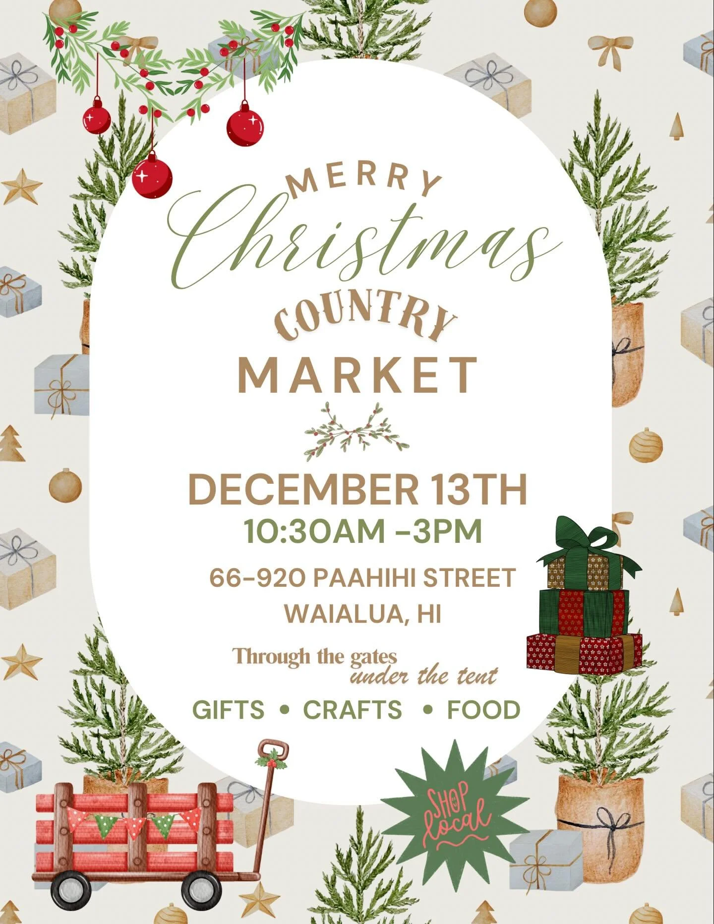 Aloha friends! 

I don&rsquo;t have much Christmas inventory left, but I have some gift boxes left from last weeks market  that I don&rsquo;t want to break apart, so I decided to mark them down from 35.00 to 25.00.  That&rsquo;s like getting a 12.00 