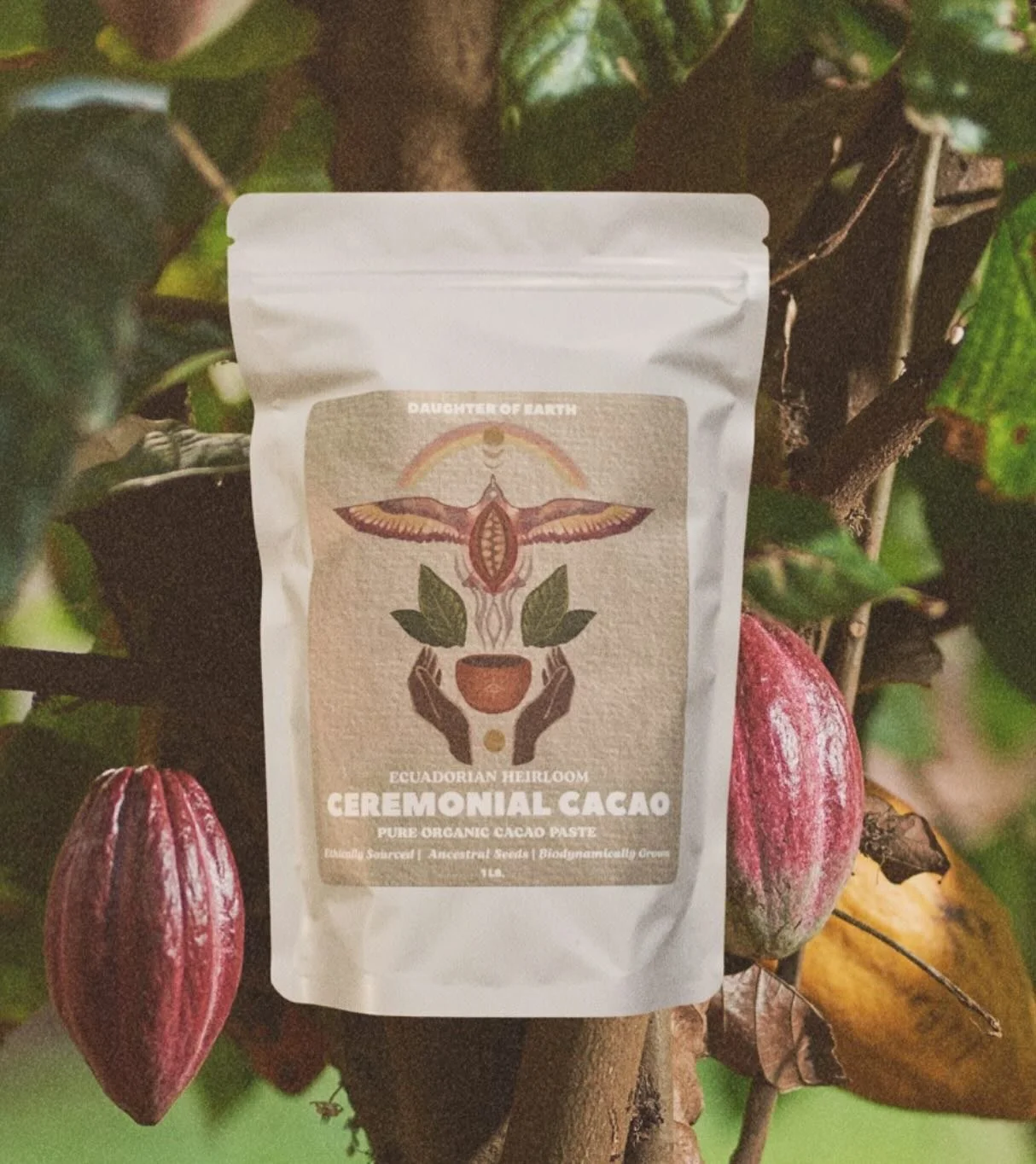 ~ A SACRED PARTNERSHIP ~

We are honored to partner with @daughterofearth____ , who share our commitment to ethical sourcing and reverence for the Earth.

Together, we bring you sacred cacao&mdash;nurtured by the hands of the indigenous Kichwa commun