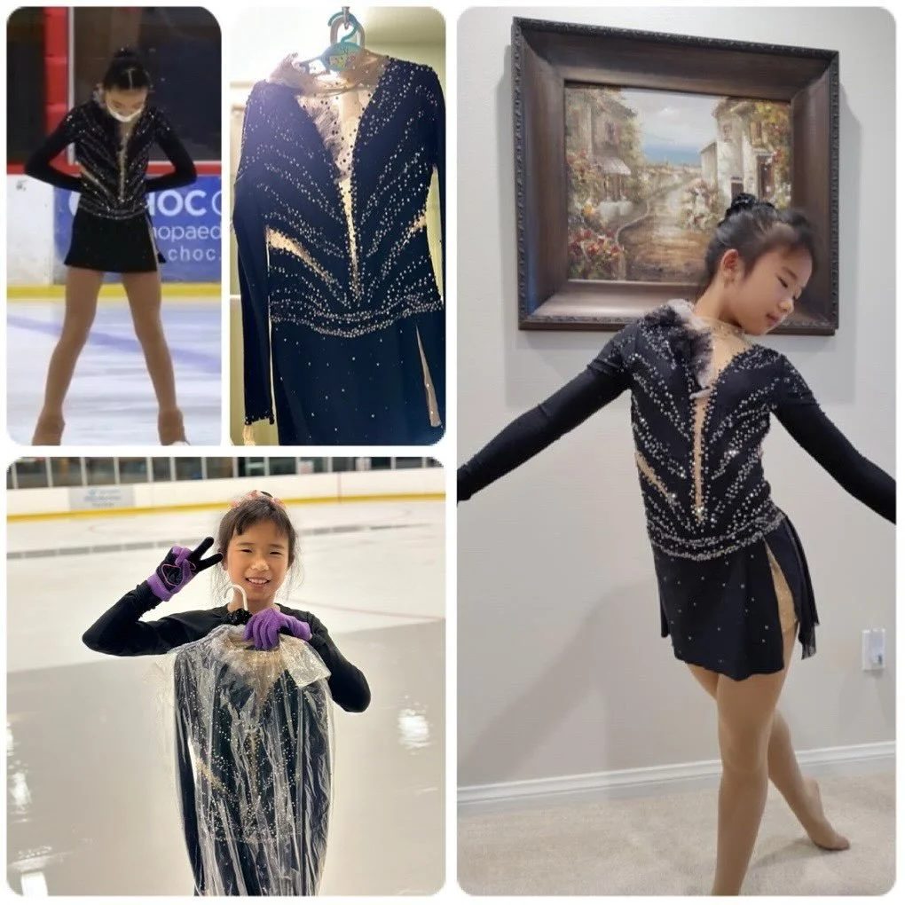 ✨ Thrilled to gift a brand new dress to the incredibly talented Heather Ye @heathery.oc for her beautiful new program! 
Wishing her a shining and successful Juvenile season ahead🎉🎉🍀
can&rsquo;t wait to see her light up the ice! ❄️💖⛸️