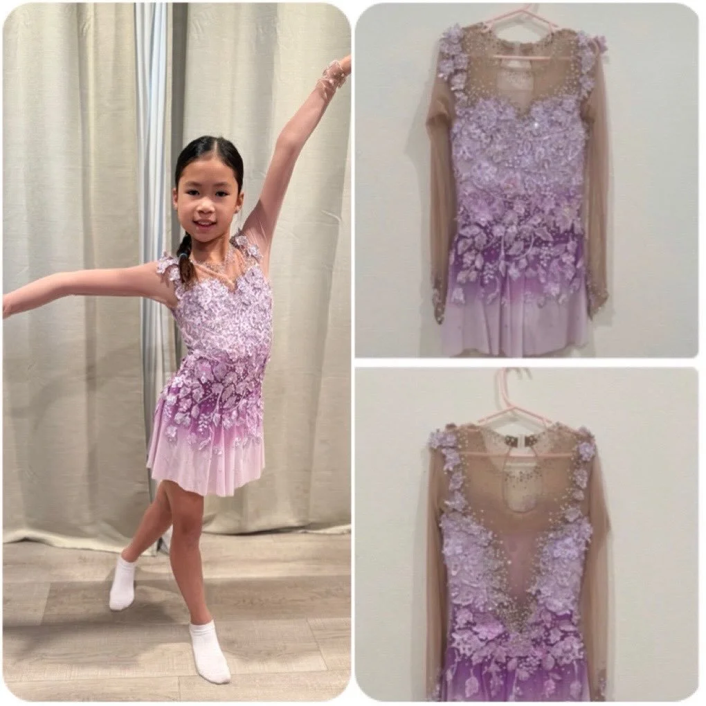 With love and talent donation, this most-loved dress is now with the talented young skater Natalie Voong.
Wishing her a beautiful and confident Pre-Preliminary season ahead ✨