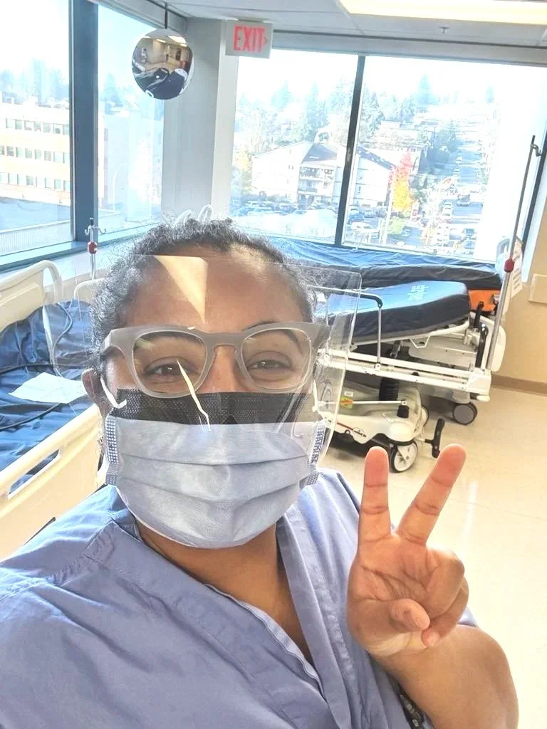Sugar G Nurse Mindset Coach at work feeling happy