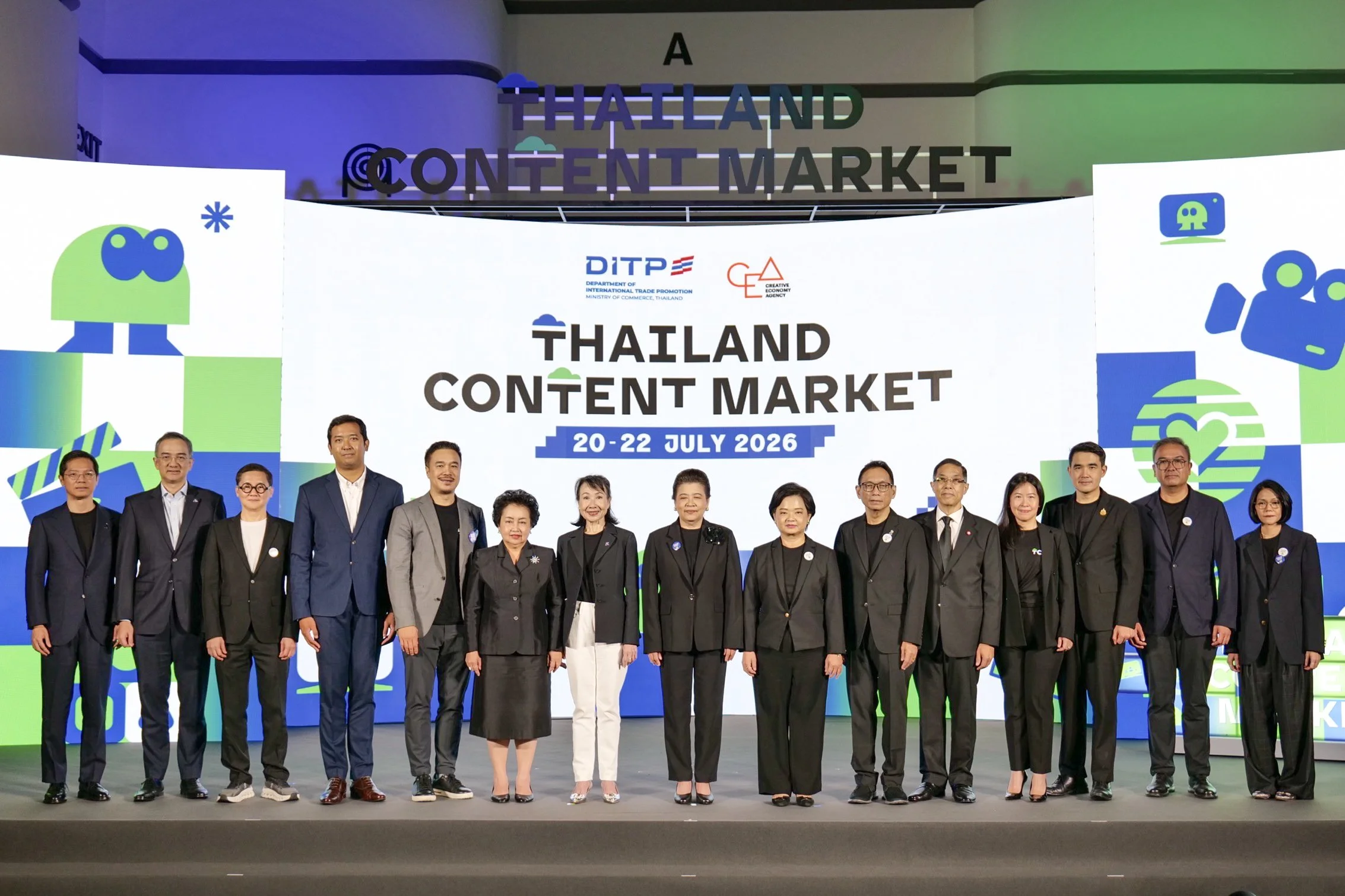 Officials and industry leaders on stage at Thailand Content Market 2026 in Bangkok, which links Thai and Korean content companies