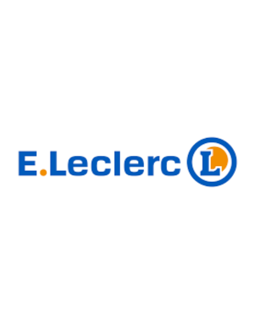 E. Leclerc logo with blue text and a circular symbol containing an orange L. Learning Expedition partner