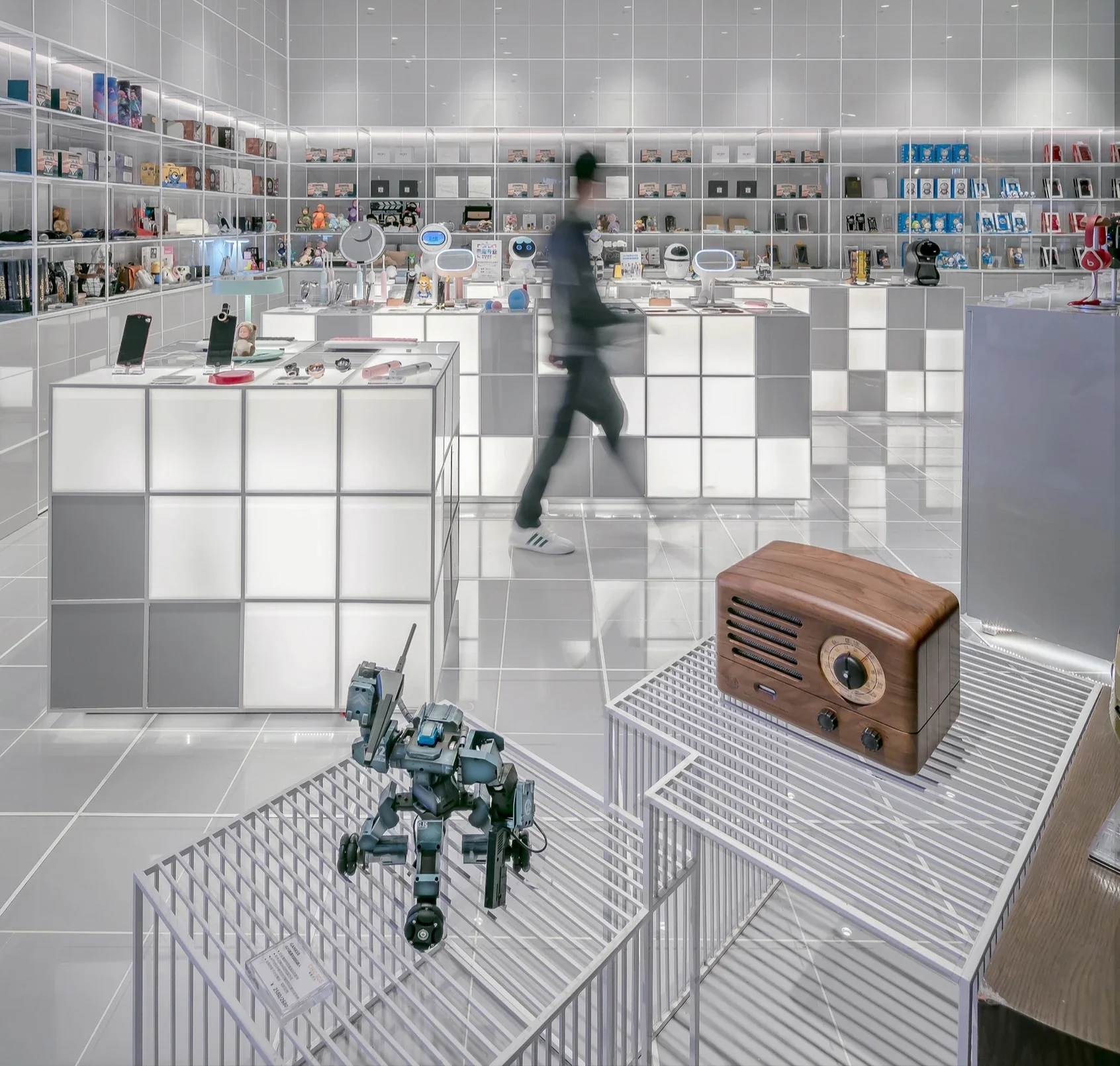 Modern concept retail store showcasing consumer technology, connected devices, and digital-first retail experiences, reflecting Asia's rapid pace of innovation.
