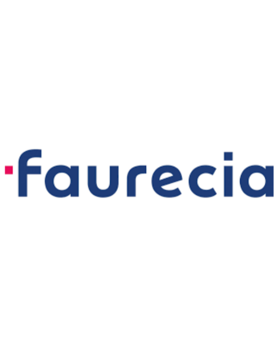 Close-up of the Faurecia logo on a white background. Learning Expedition partner