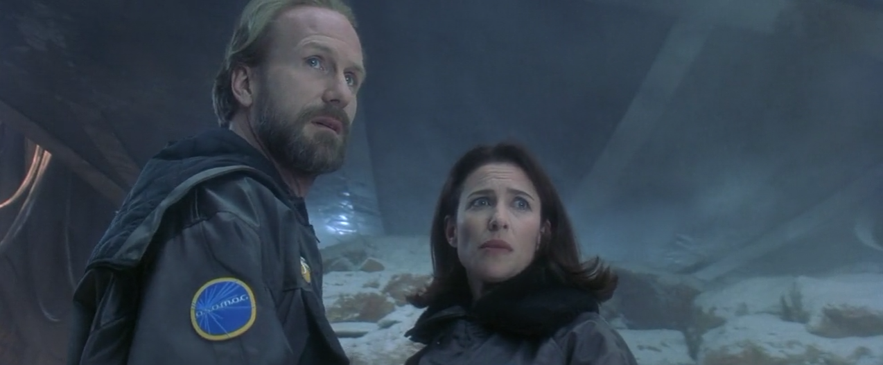 John and Maureen having a scared moment in front of the bubble they have found