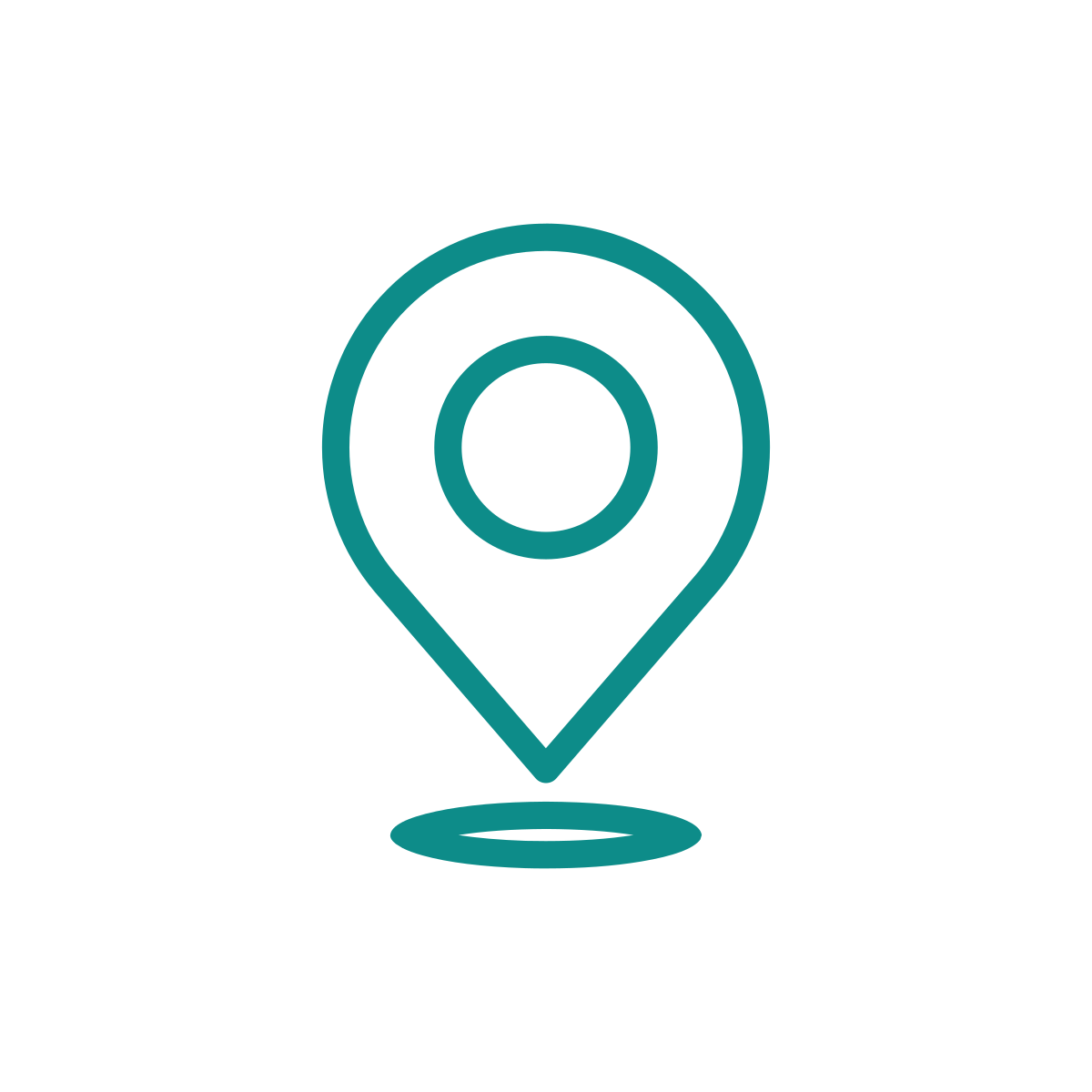 Map location pin icon on white background.