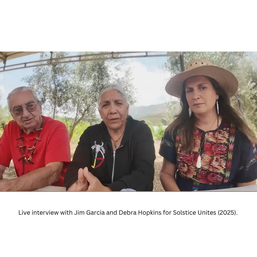 175 years since the California genocide, we gathered to remember. To resist. To rise again.✨
At the banks of Sespe Creek, under a soft solstice sky, we lit a sacred fire with Chumash elders. We danced, we wept, we prayed. We listened&mdash;for the an