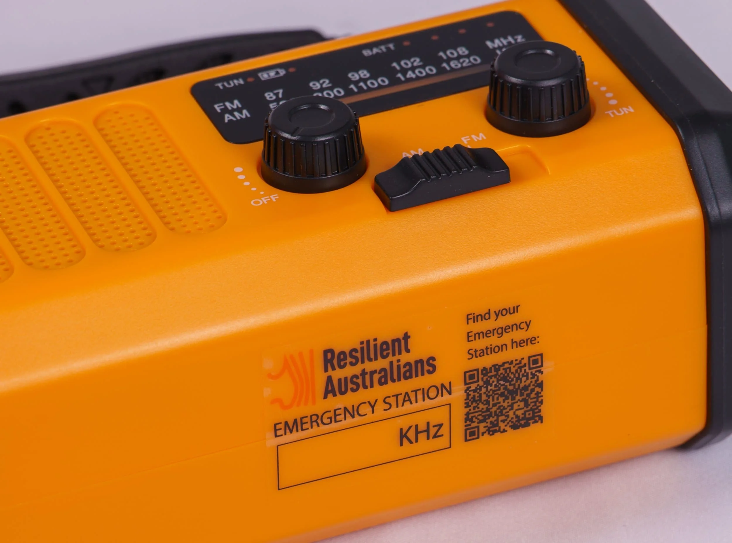 Emergency Radio with QR Code