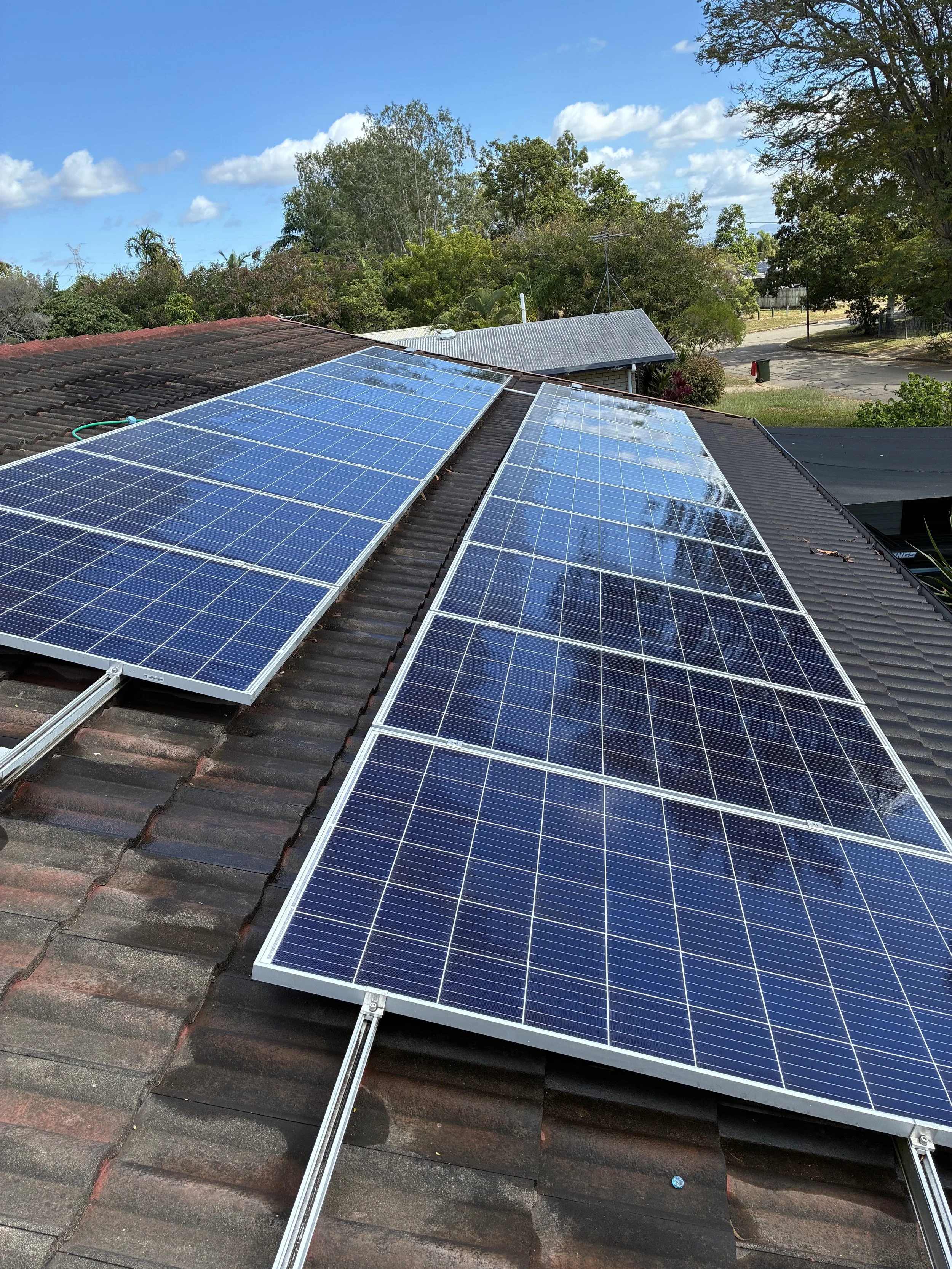cleaned solar panels in the suburb of  Kirwan in Townsville
