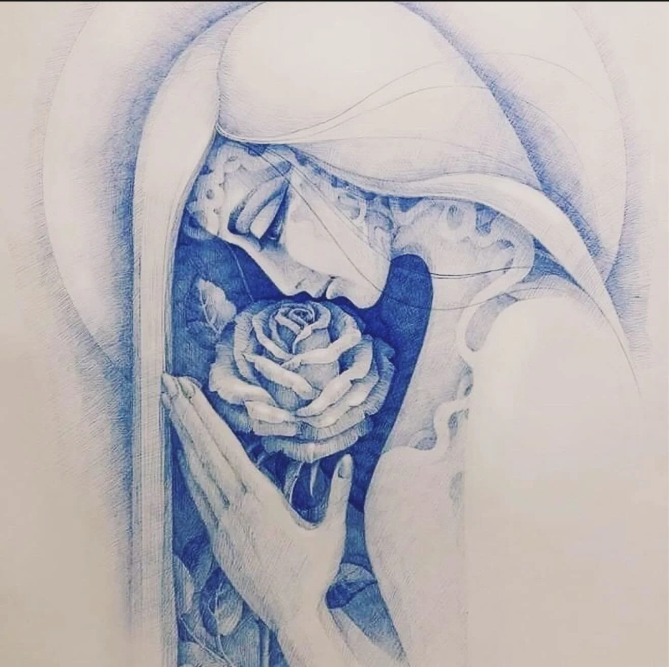 Happy Mary Magdalene Feast Day. 

This is forever my favorite image of her, bowing to the sacred rose from inside the veil. 

She reminds us that love is not just an emotion but the highest frequency of truth. 

That the body is sacred and holy &mdas