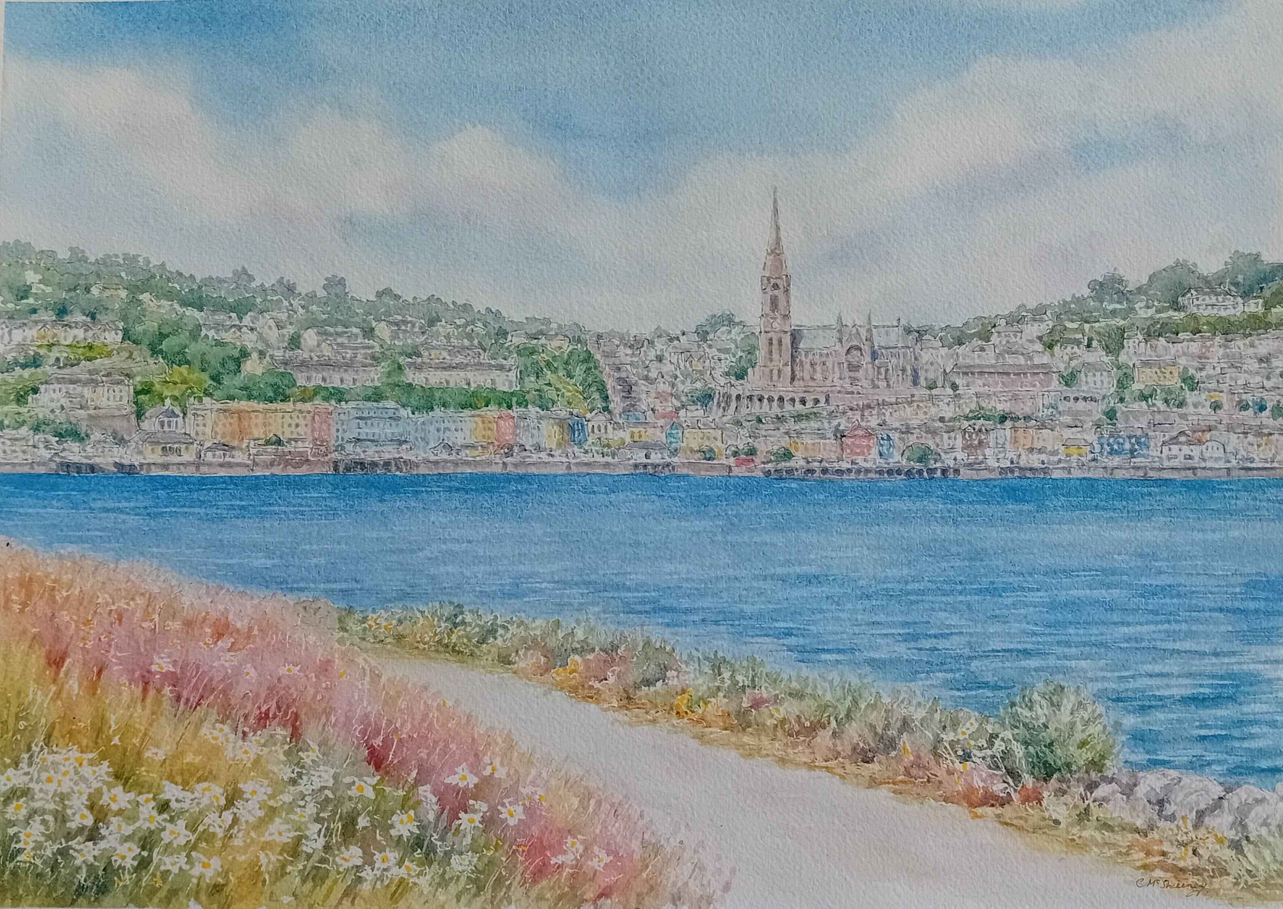 Catherine McSweeney, View of Cobh, watercolour on paper
