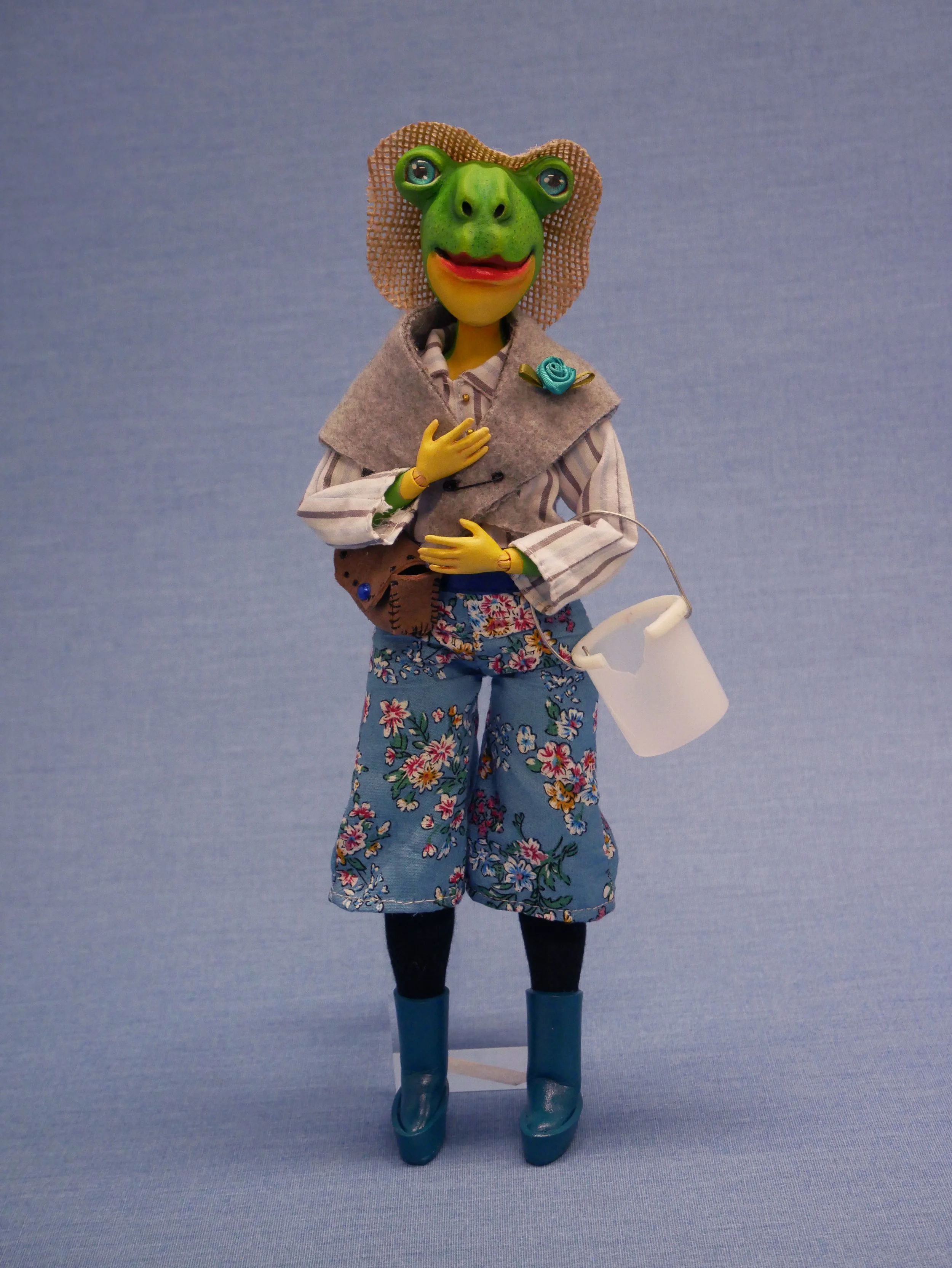 Jenna Pan Dolls, Jacqueline: the Fishing Frog, Art Doll
