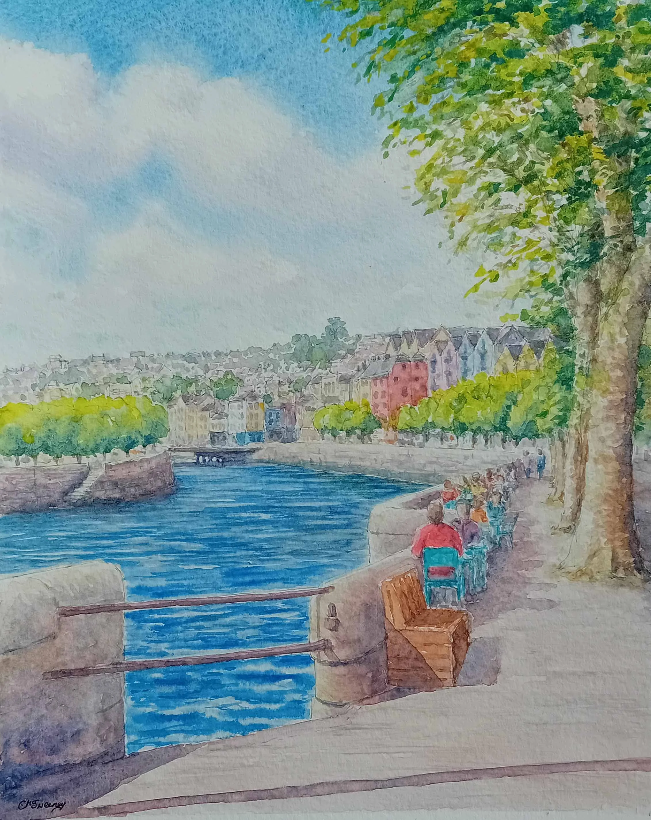 Catherine McSweeney, Pope's Quay, watercolour on paper