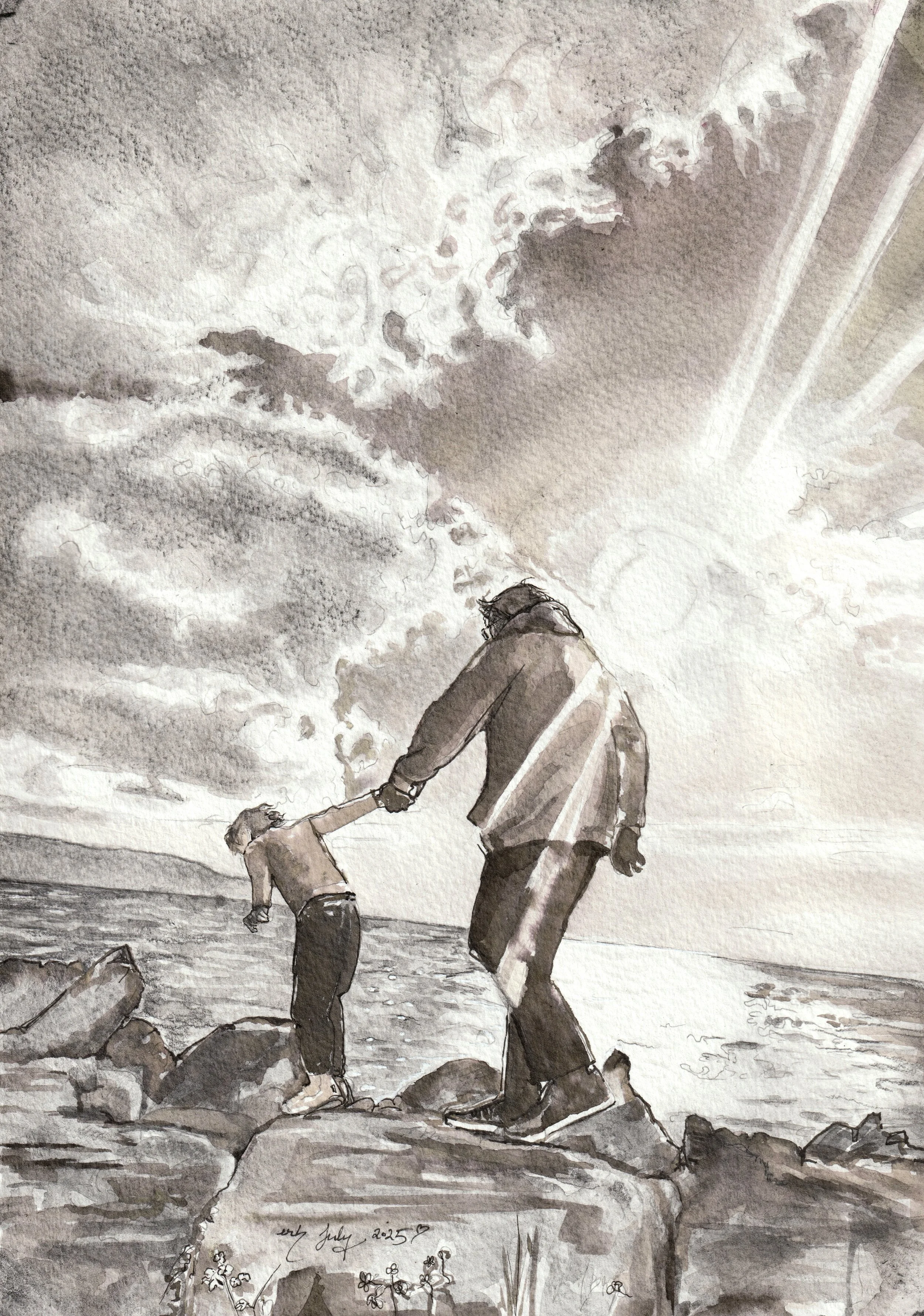 Edel Ryder-Hanrahan, Little Infinities no 3: Gar & Niume, Ink and graphite on paper