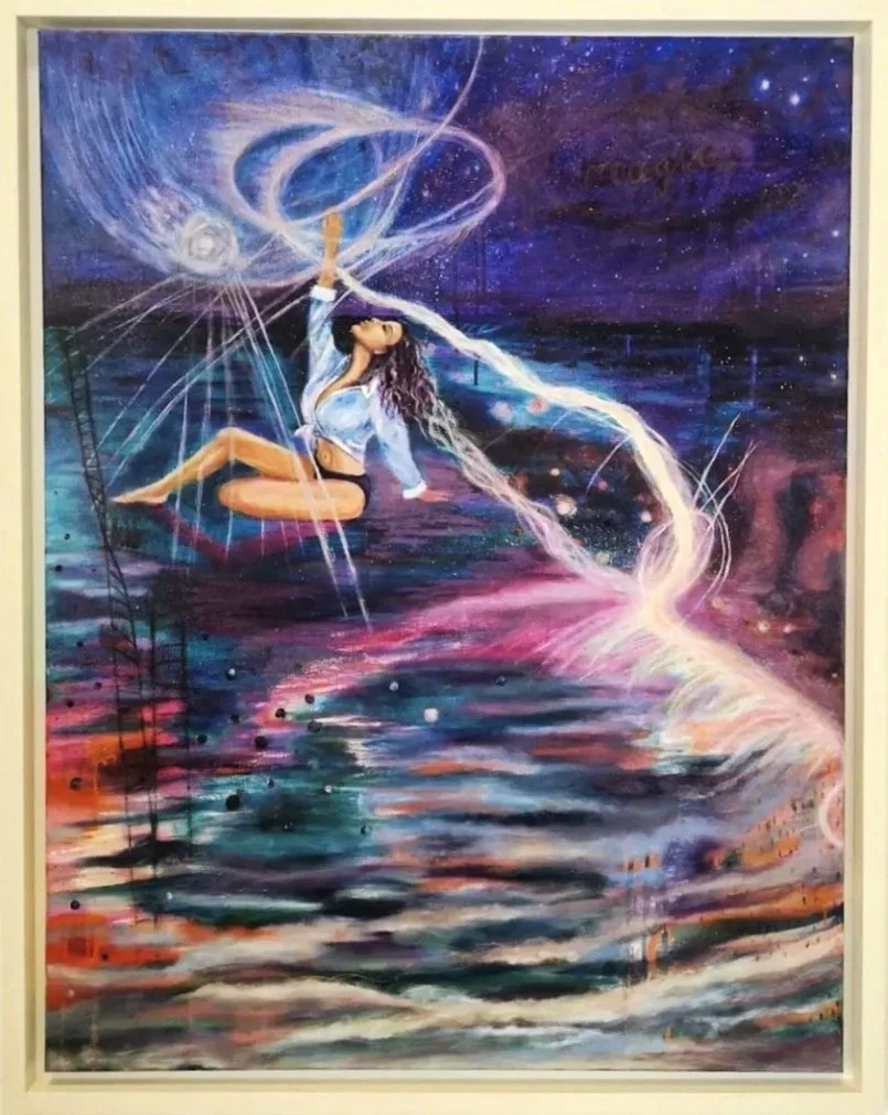 Claire O'Shea, Magic in the Air, mixed media on canvas