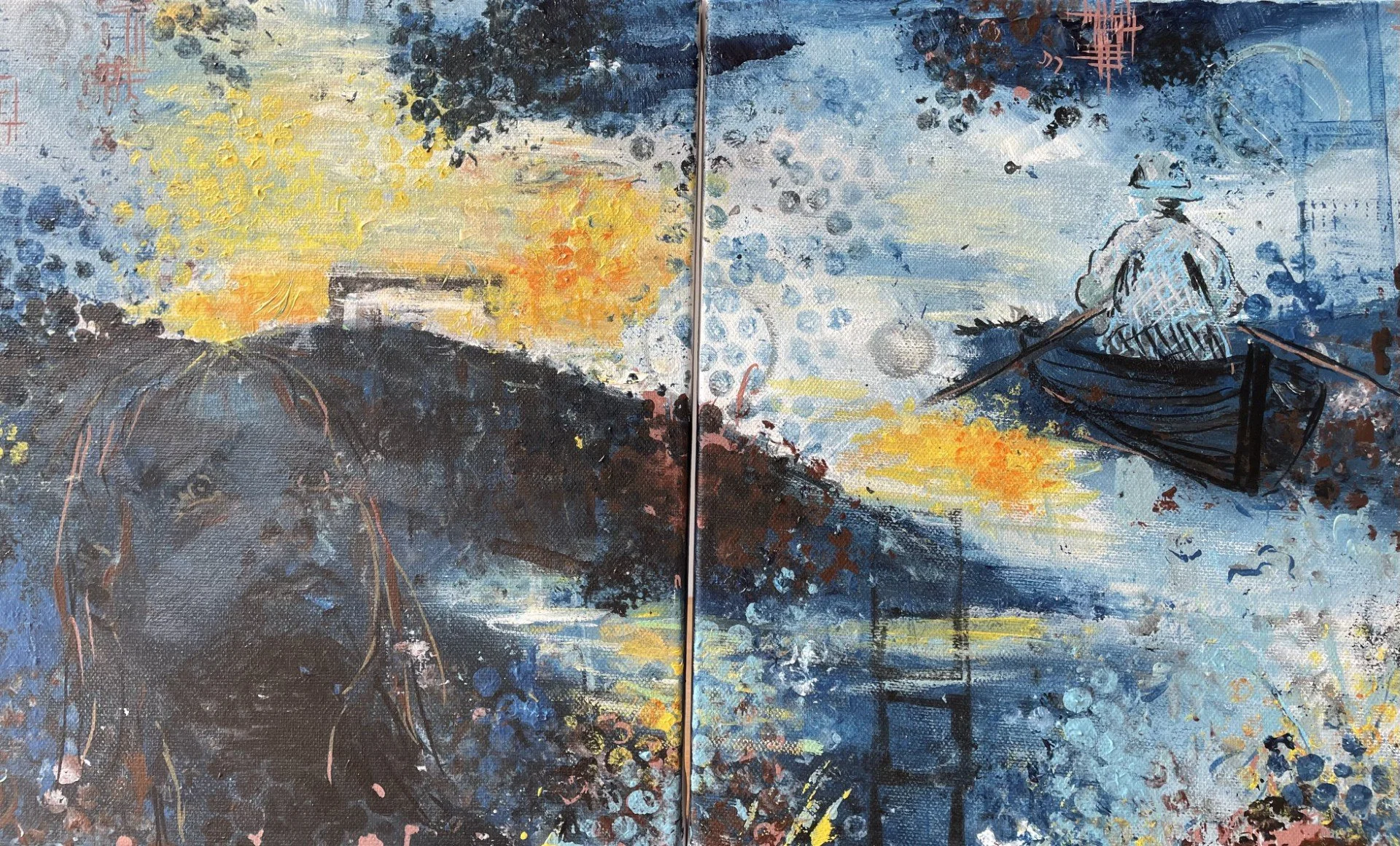 Sinead Barrett, Gazing on Far Away Shores, Acrylic on canvas
