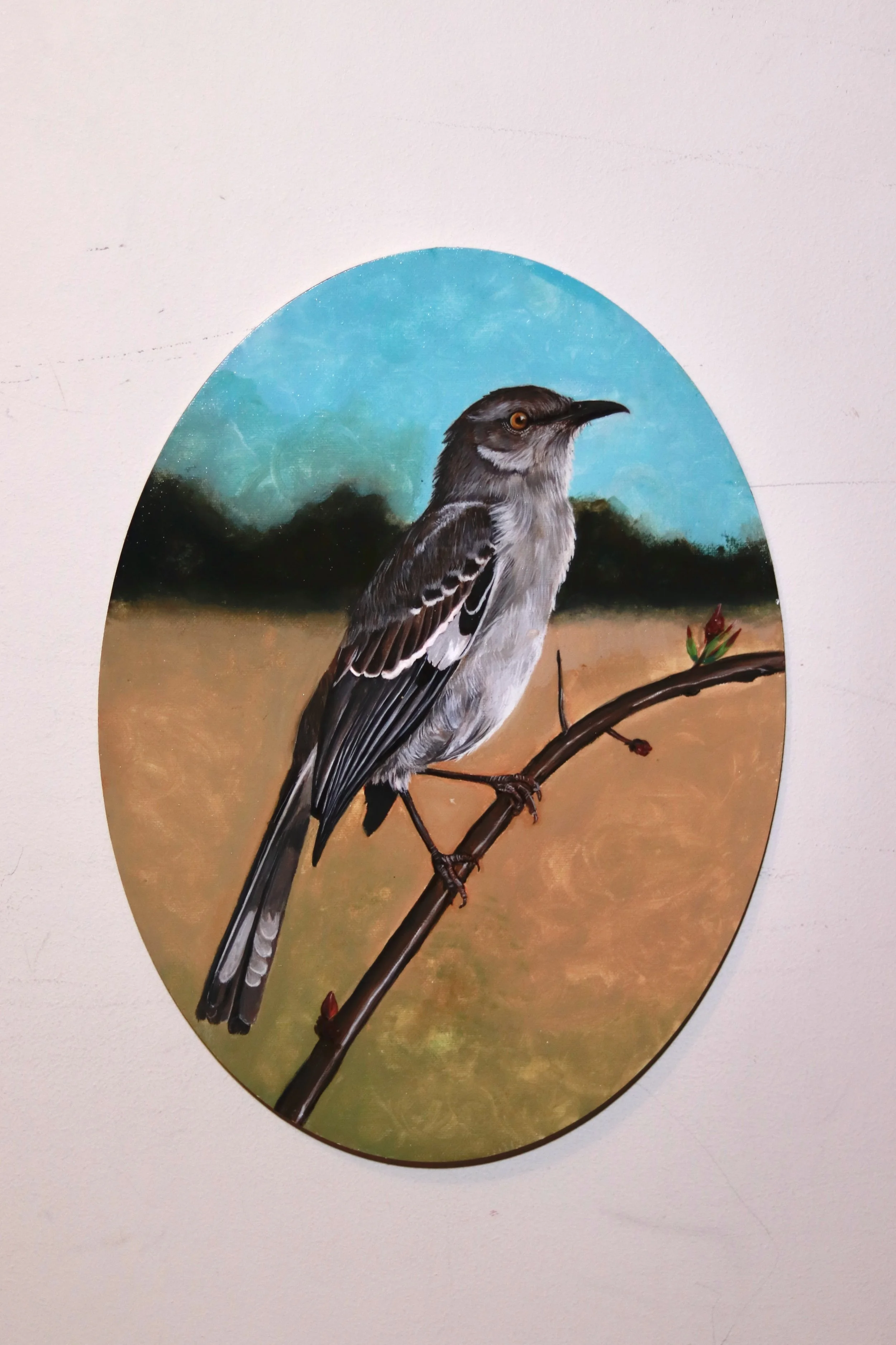 Maryna Chuhai, "Mockingbird," gouache on canvas