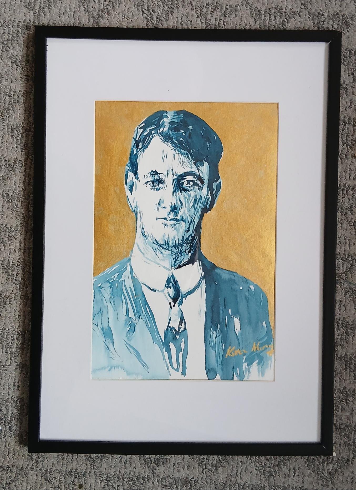 Kirsten Murray, Terence MacSwiney, acrylic & ink on acid free paper