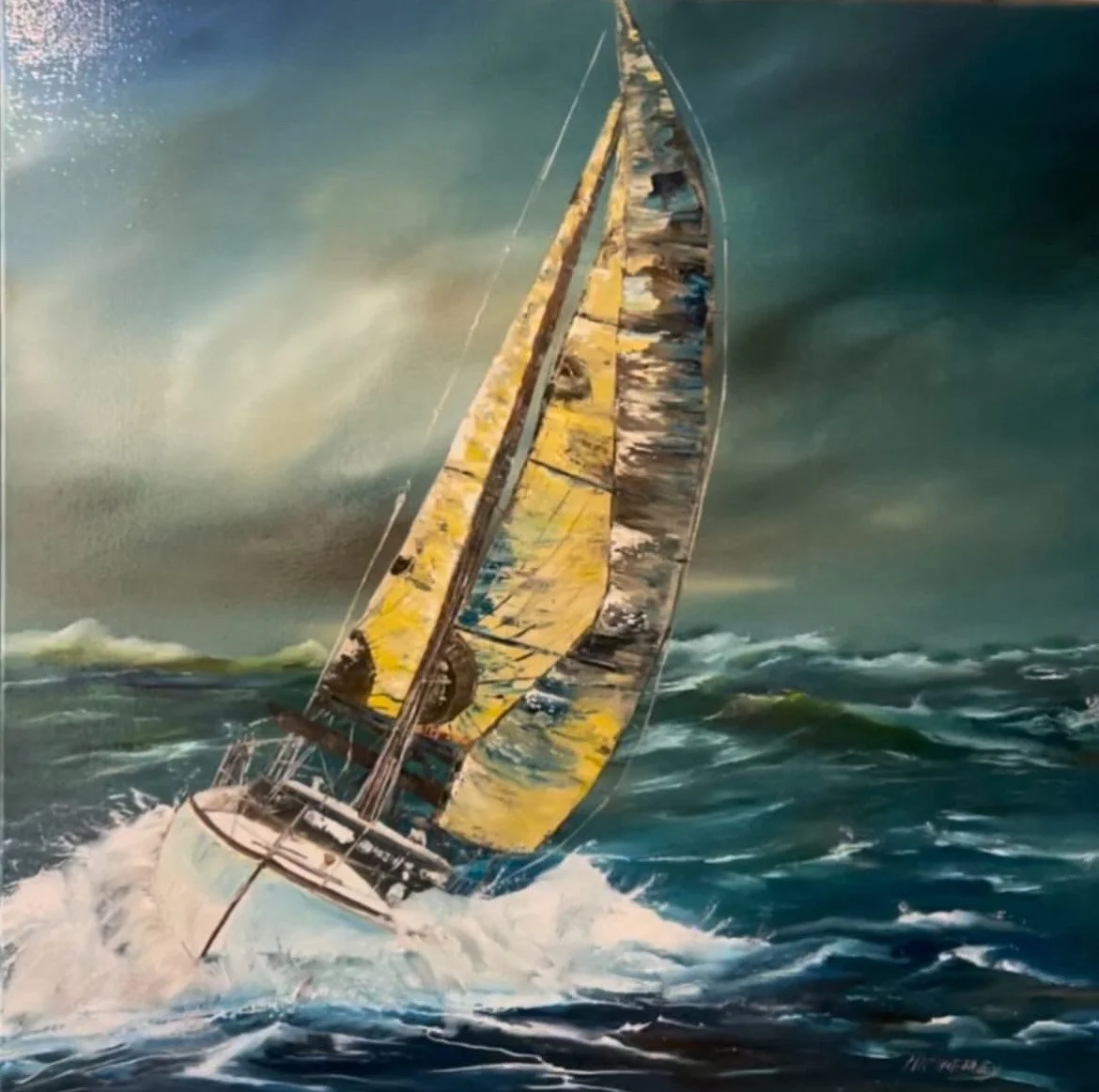 Marie McInerney, Heeling, oil on canvas