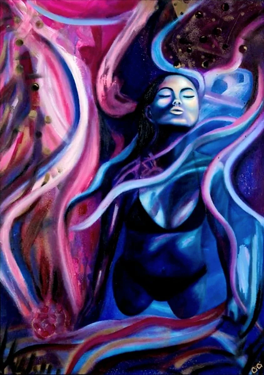 Claire O'Shea, Rising from the Depths, mixed media on canvas