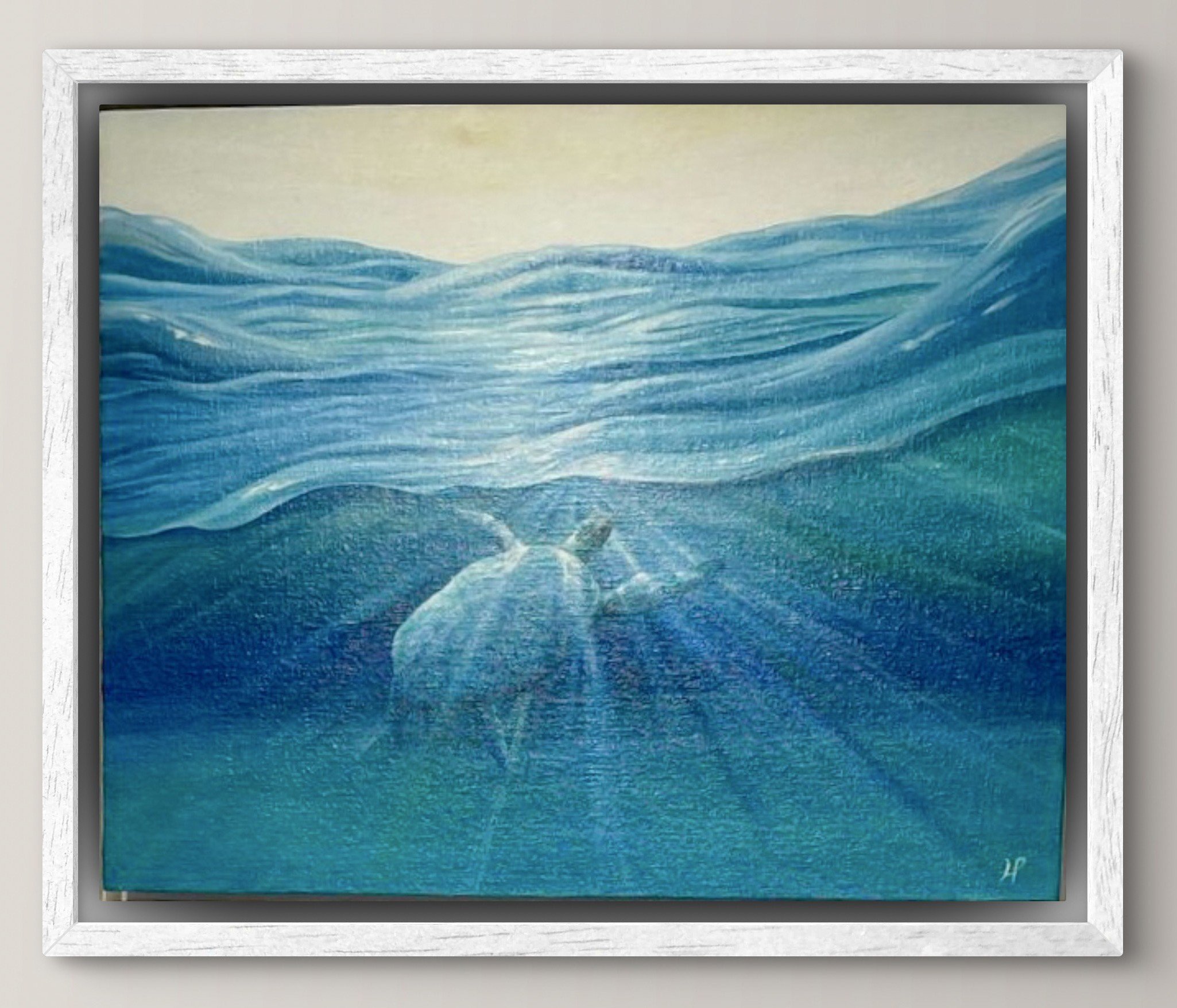 Linda Proudfoot, Turtle Up for Air, oil on canvas