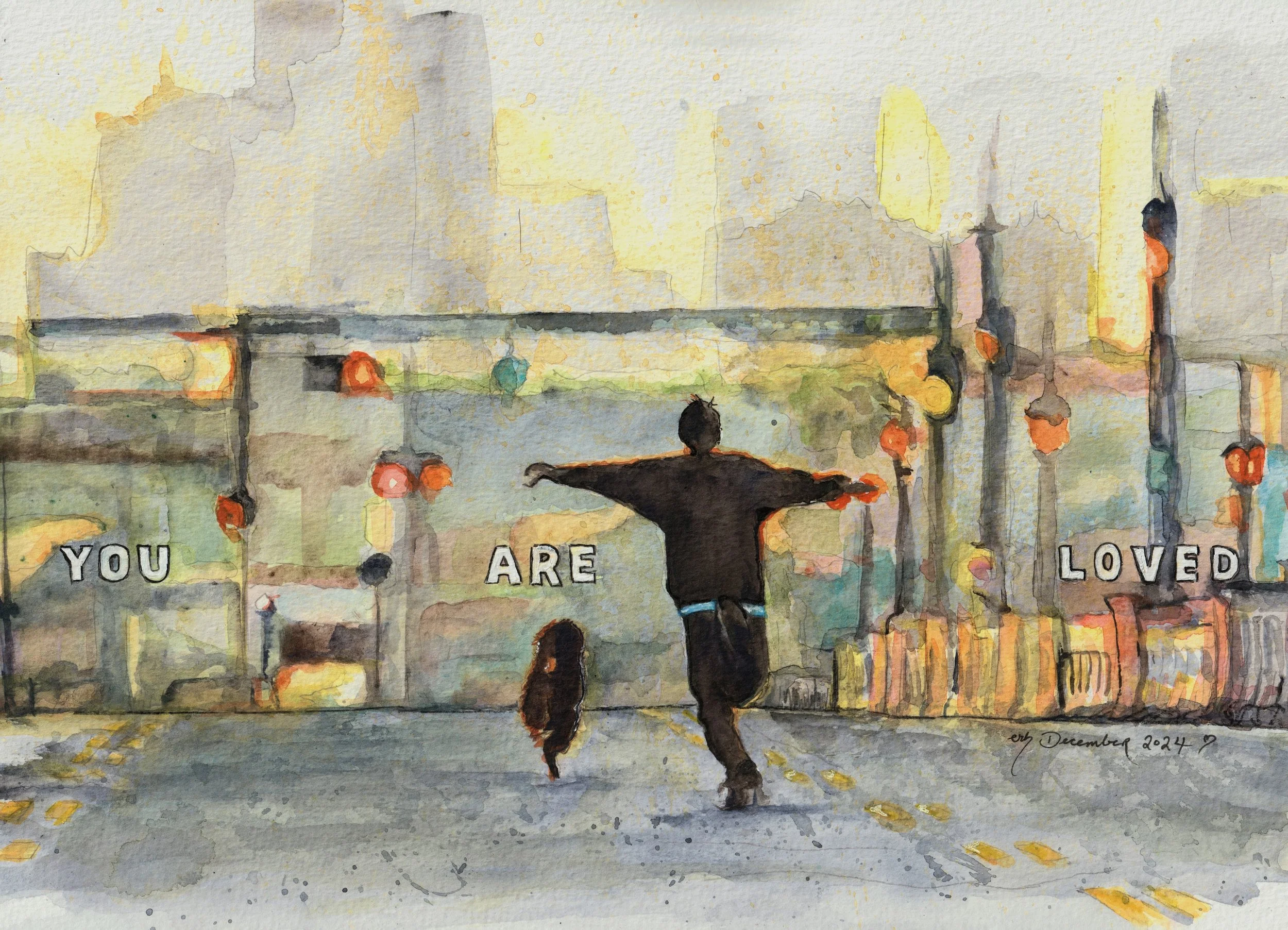 Edel Ryder-Hanrahan, You Are Loved, watercolour on paper