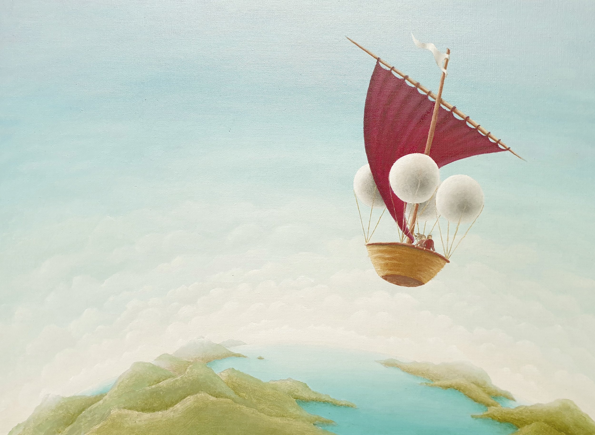 Serge Le Belge, A Long Journey Together, oil on board