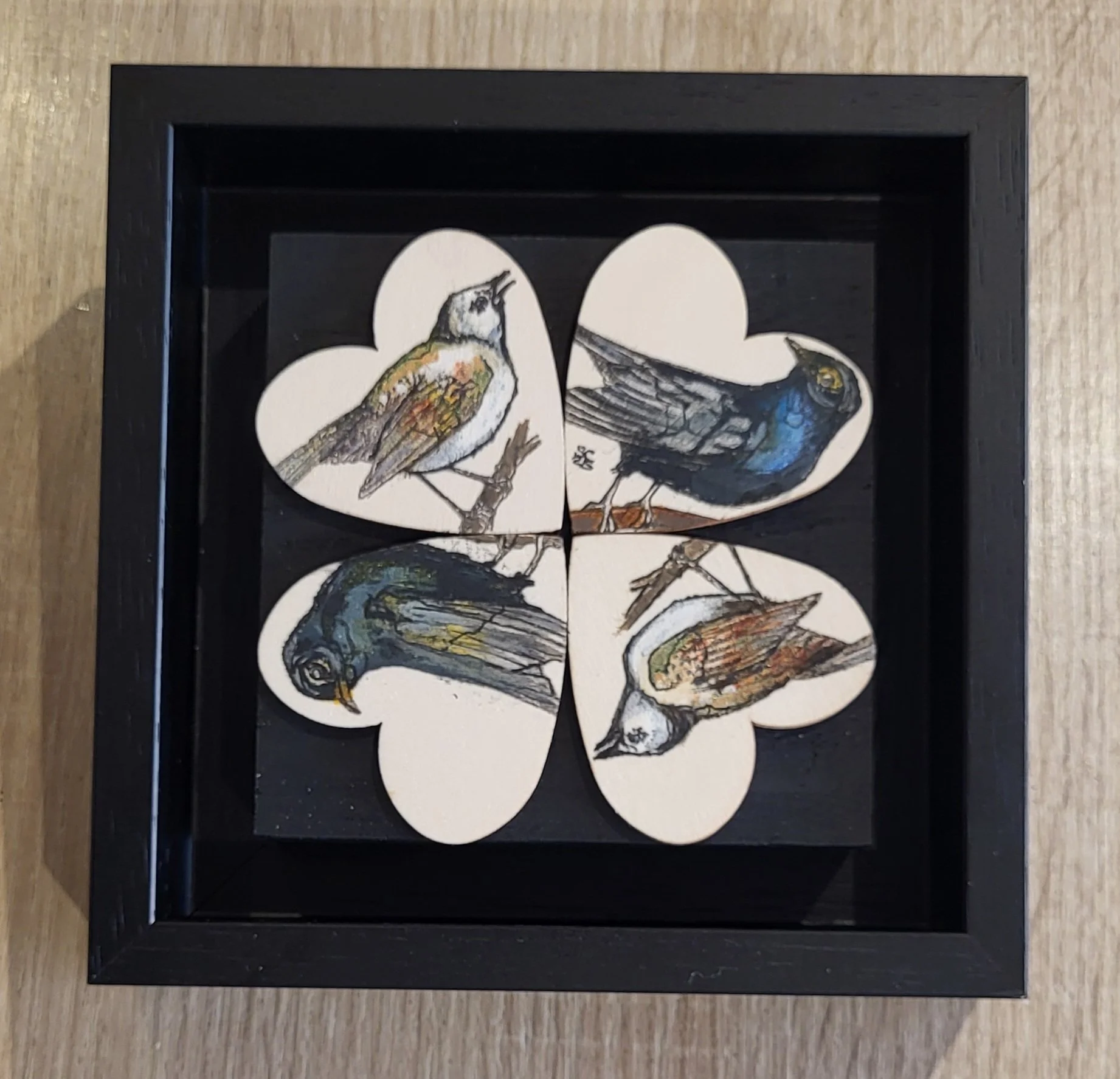 Susan Conneff, The Birds & the Bees IV, Acrylic & Pen on Wood