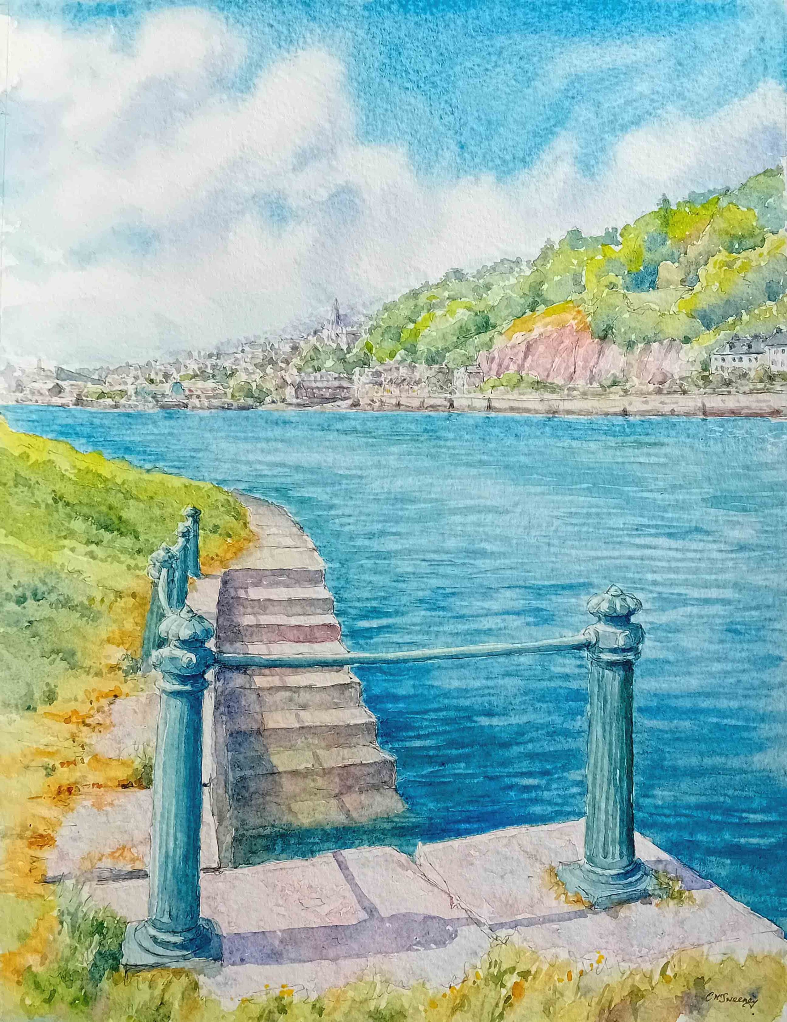 Catherine McSweeney, Marina Landing Place, watercolour on paper