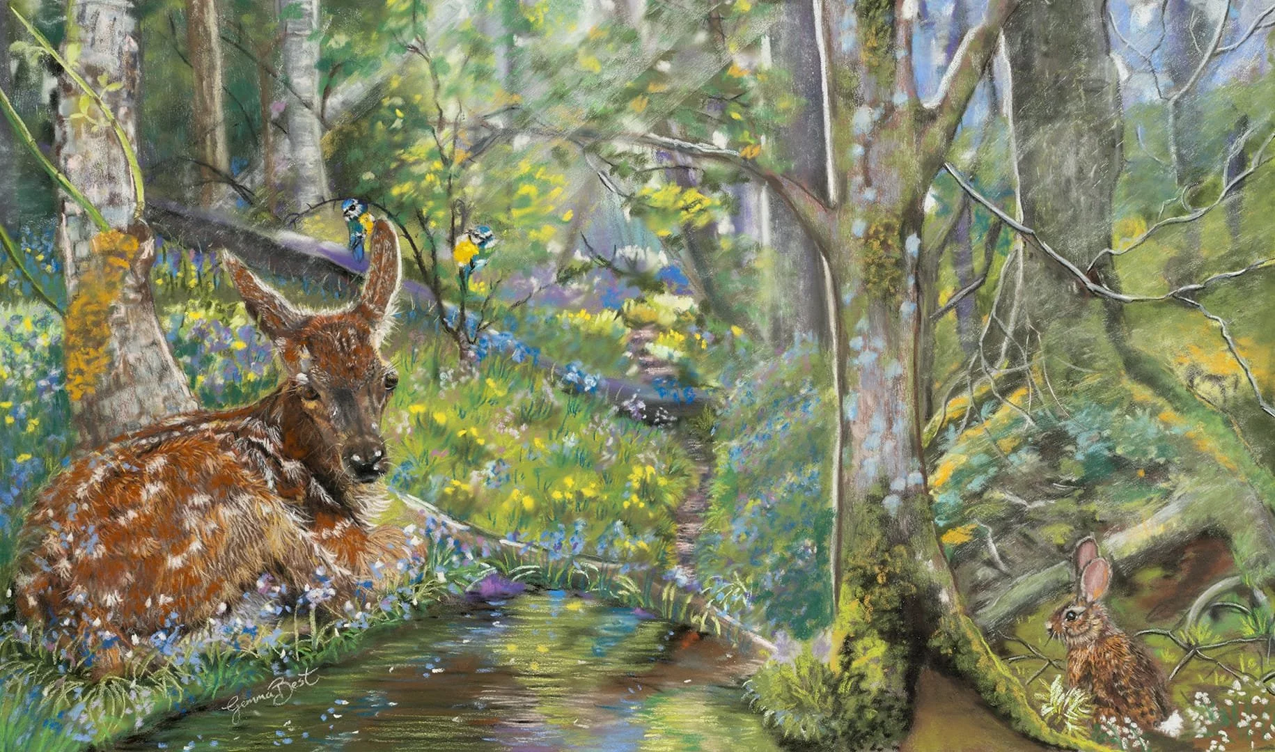Gemma Best, "In the Forest," pastel on pastelmat