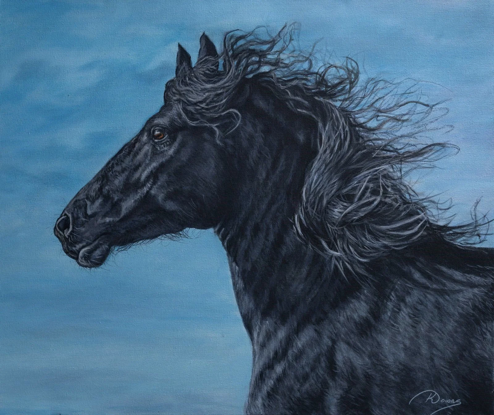 Karen Downs, "Untamed Spirit," acrylic & charcoal on canvas