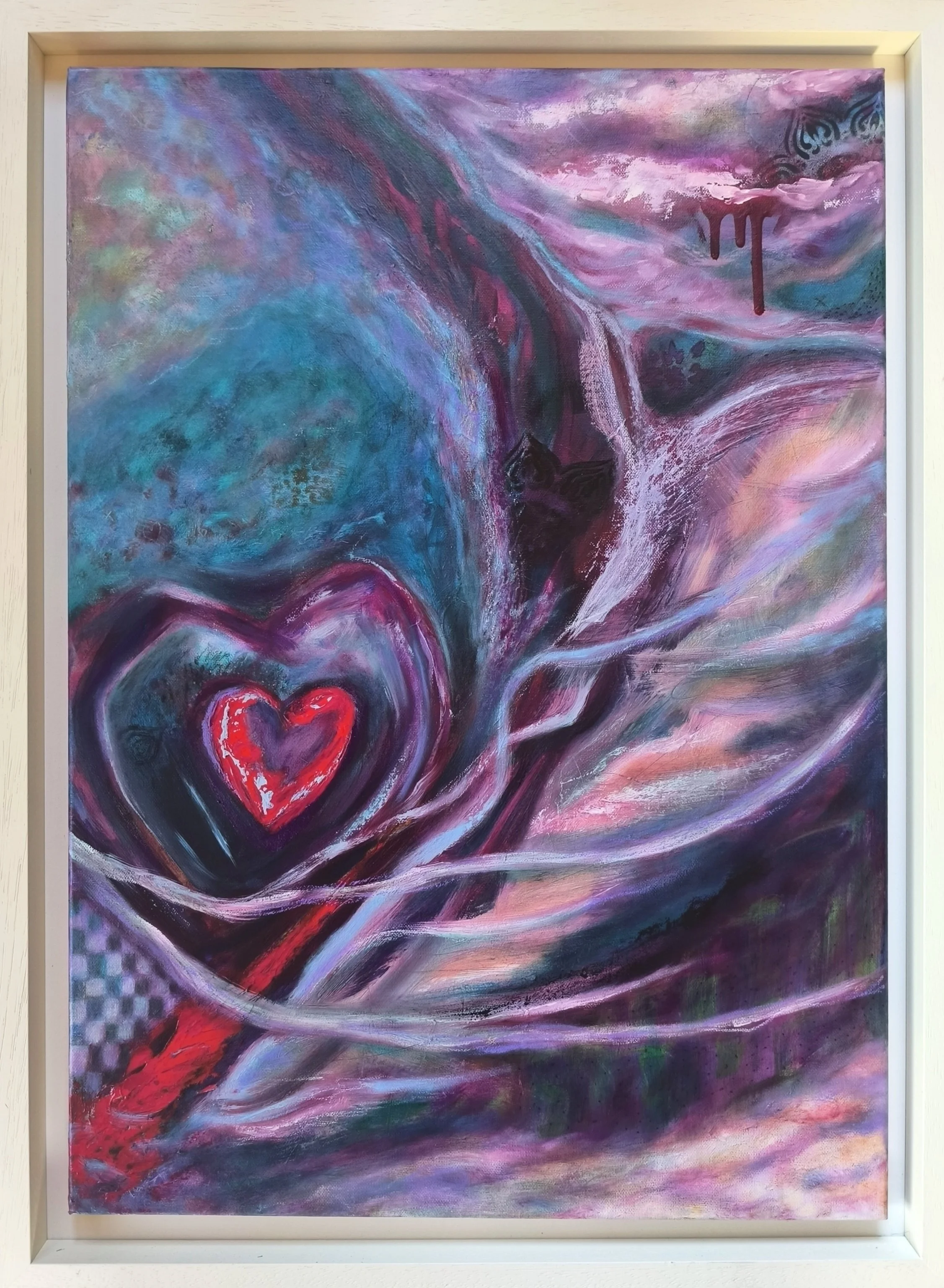 Claire O'Shea, A Heart's Healing Journey, mixed media on canvas