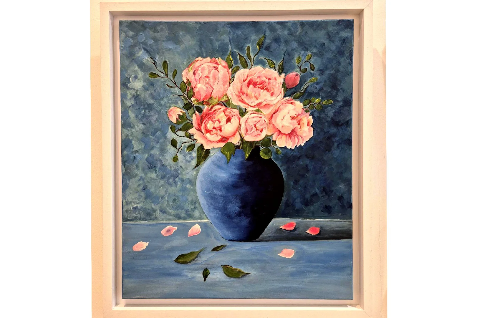 Eileen Jefferies - Peonies in Blue Vase