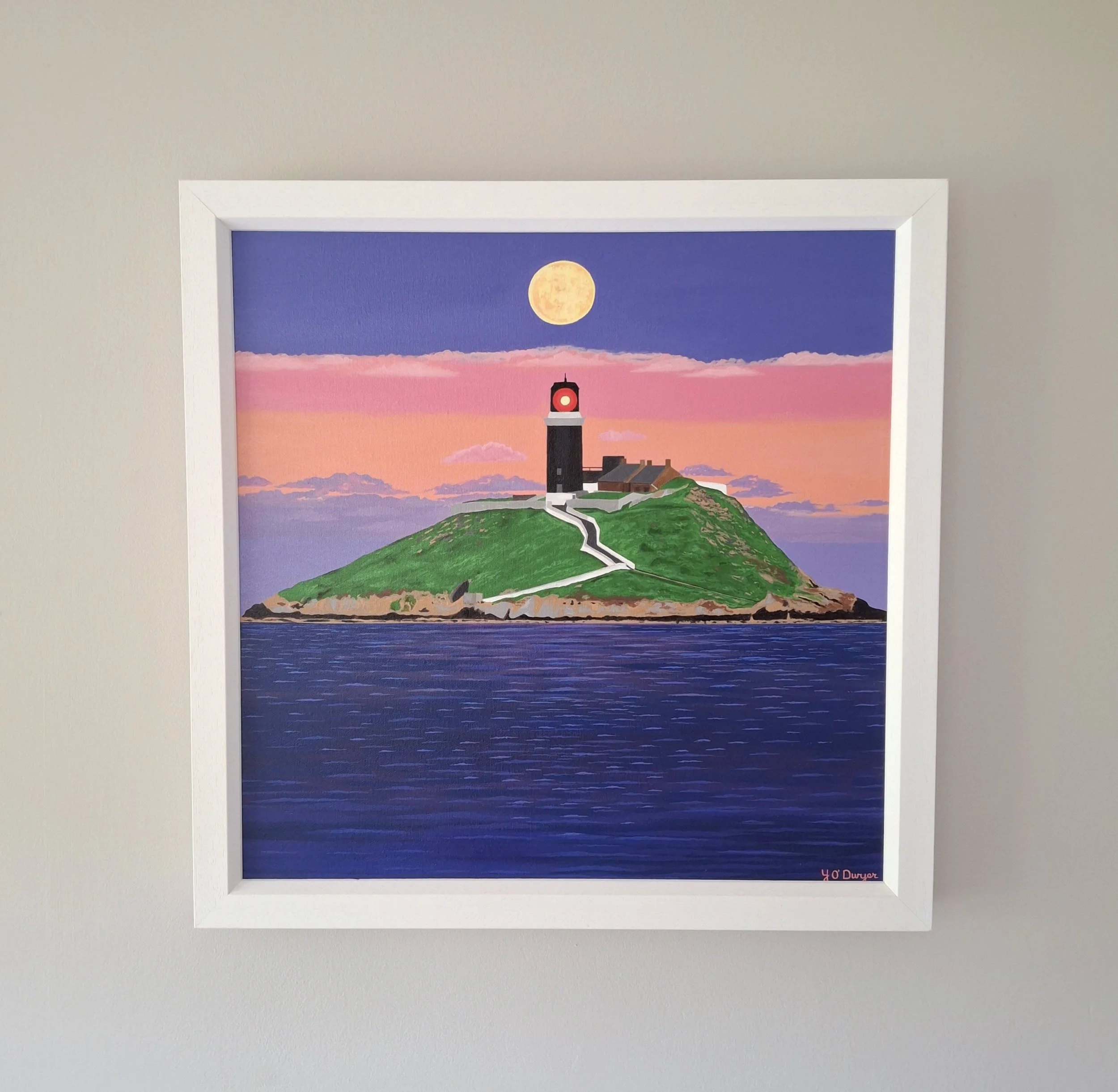 Yvonne O'Dwyer, Ballycotton Lighthouse, Acrylic on canvas