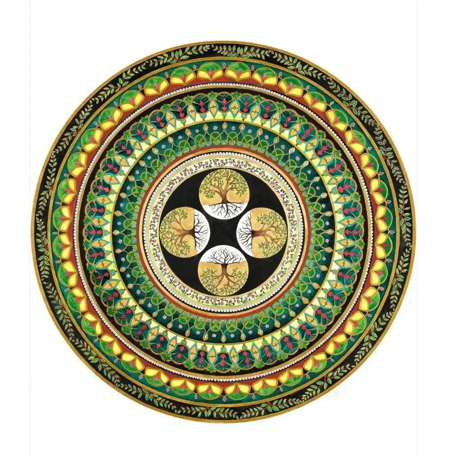 Indhu, Tree of Life, gouache & watercolour on paper