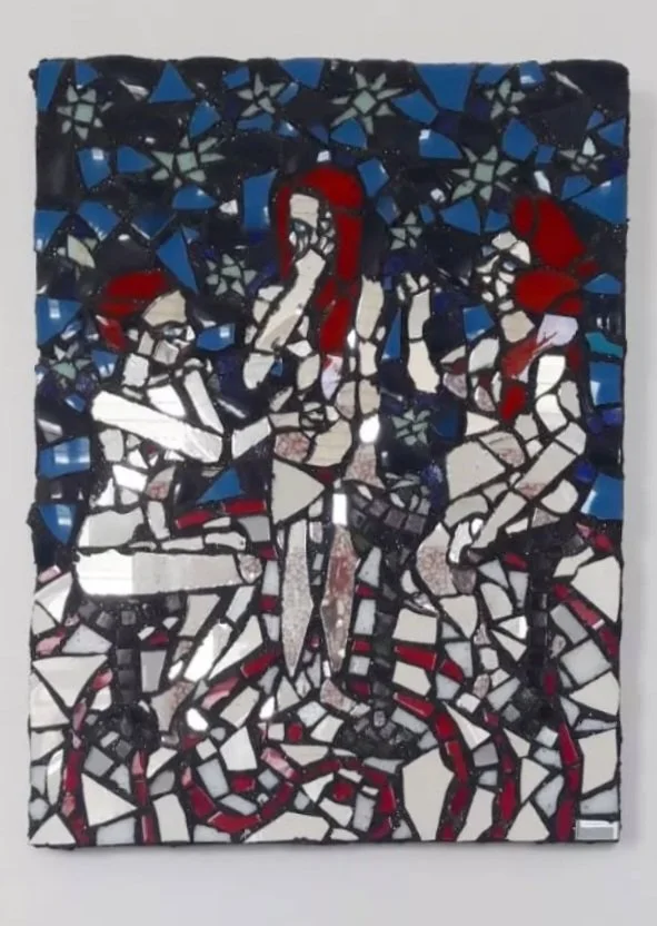 Kirsten Murray, Triple Goddess AGM, mixed media grouted picassiete mosaic