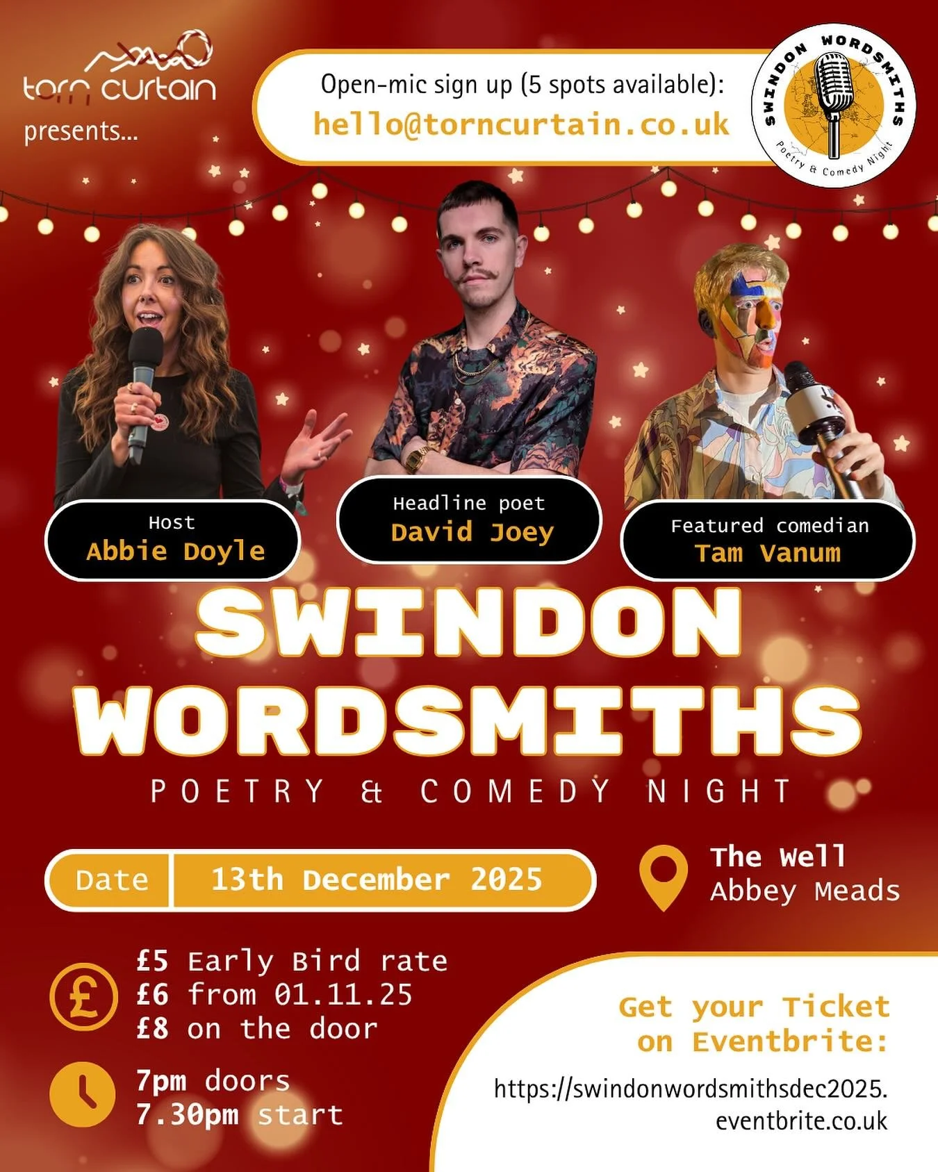 We&rsquo;re back! Join us on December 13th for a @swindonwordsmiths Christmas special (yes, we said it&hellip; CHRISTMAS!)

Early Bird tickets (&pound;5) are available until the end of October:
https://swindonwordsmithsdec2025.eventbrite.co.uk

This 