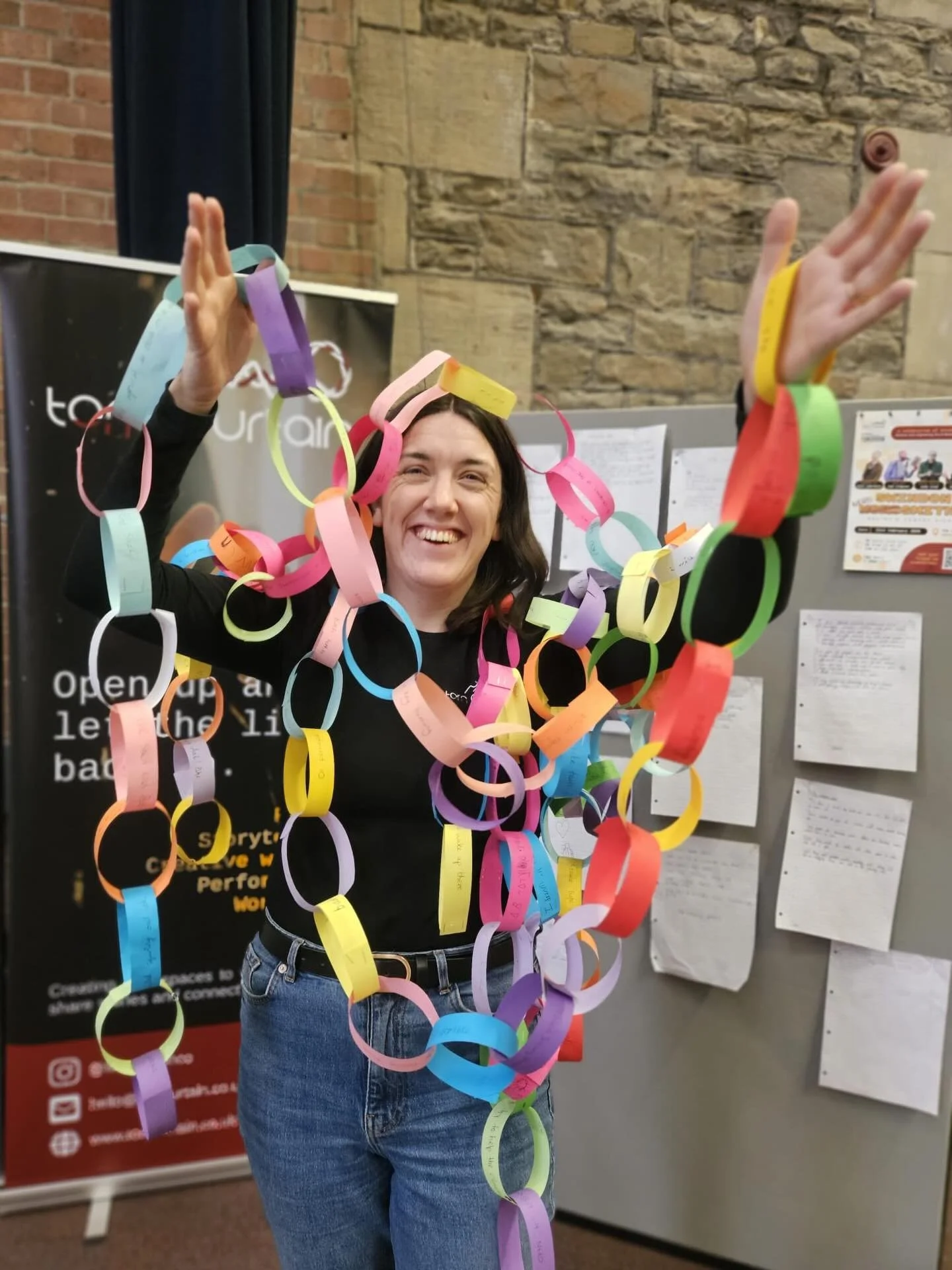 When the paper chain poetry gets out of hand&hellip; 

So many brilliant lines linked together to create poems at the @festivaloftomorrow today

Now it&rsquo;s over to @rebeccarockerwrites and @_fallen._.stars_ to make sense of this colourful chaos.