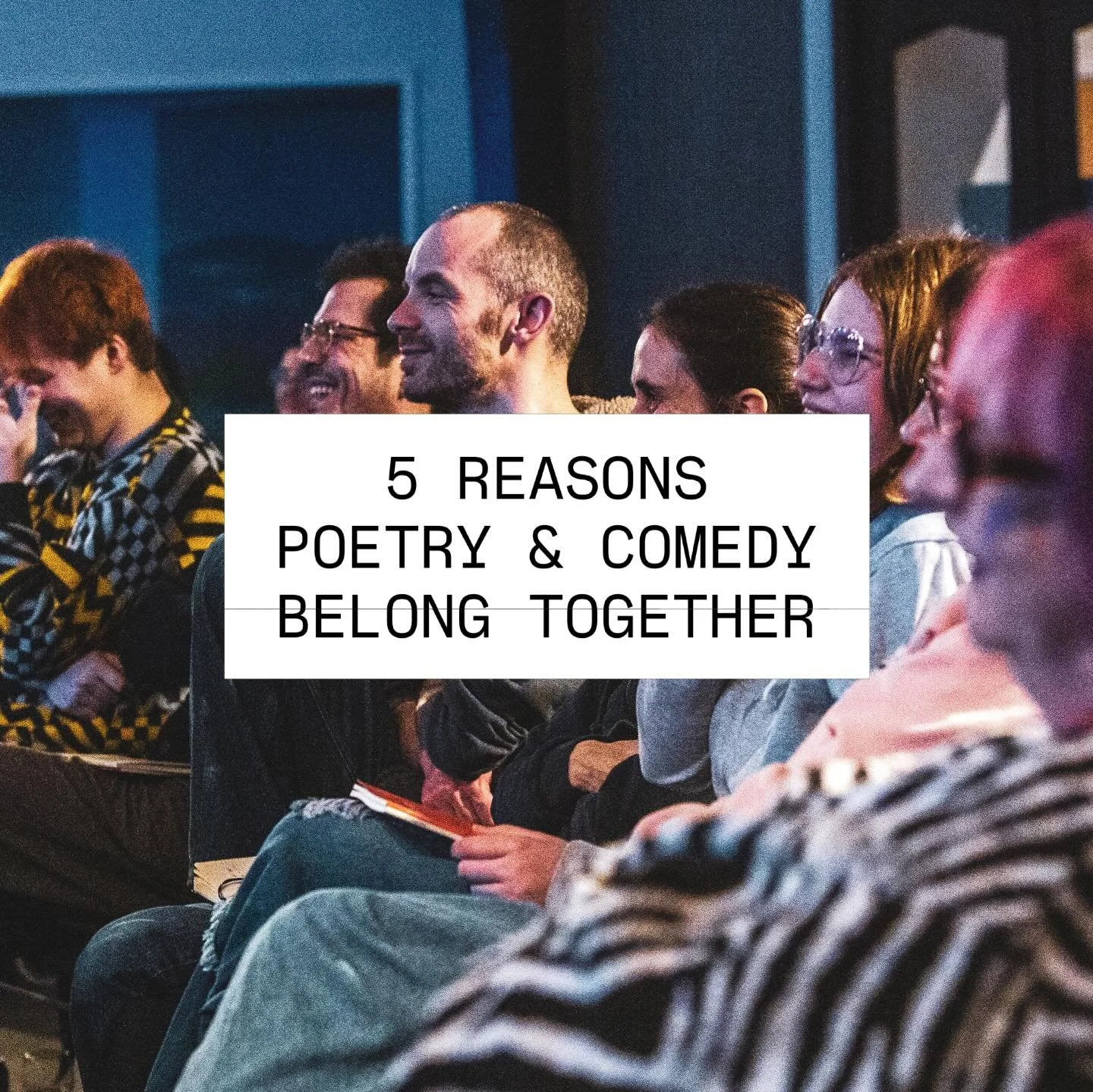 &lsquo;Do poetry and comedy really go together?&rsquo; We often get asked this about @swindonwordsmiths 

Here are 5 reasons it works:
1. Both use storytelling to explore this ridiculous thing we call life. Whether stand up or spoken word, it&rsquo;s