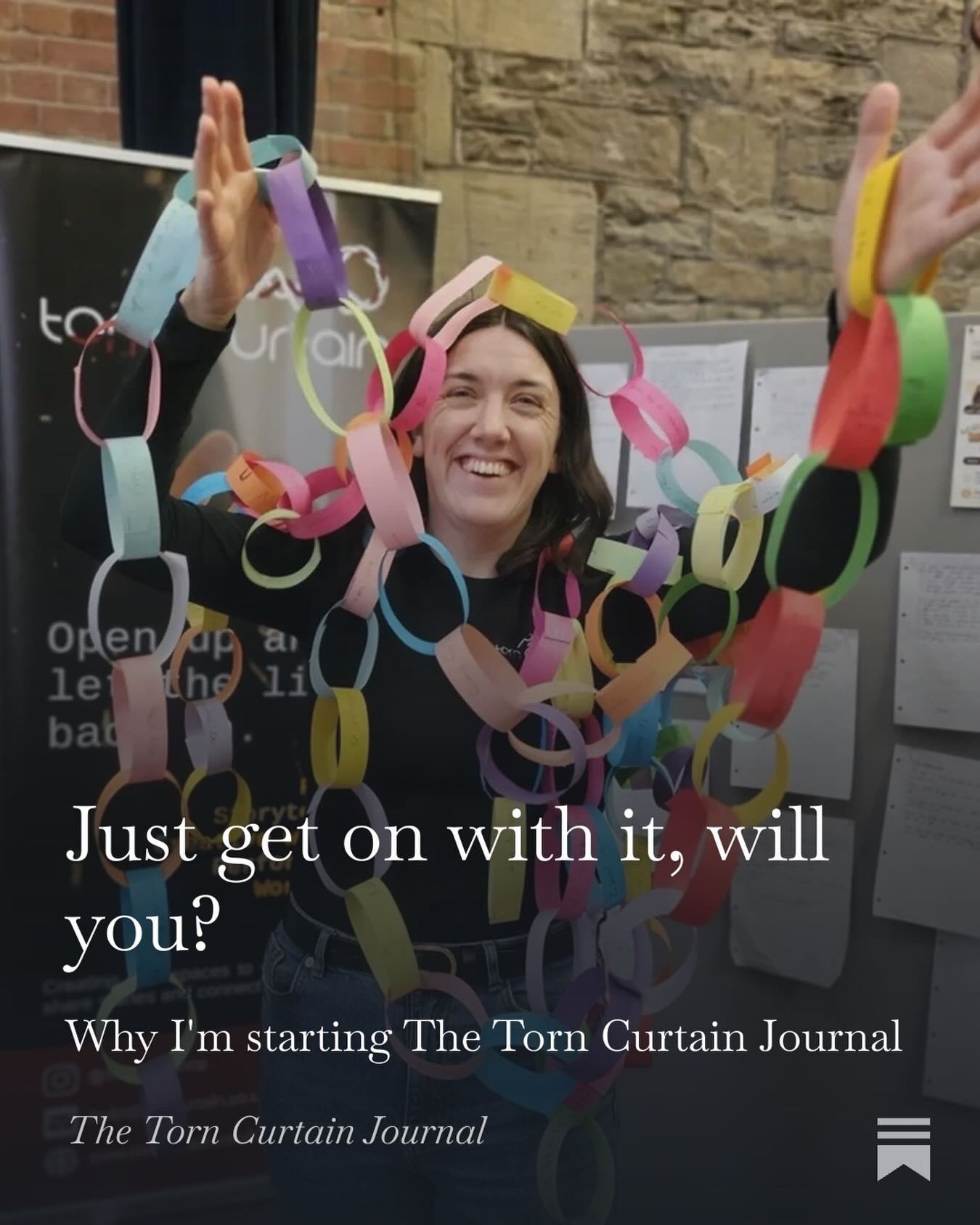 My first ever Substack post, all about getting over myself and getting on with it. 

Follow The Torn Curtain Journal to get weekly poems and pep talks for fellow creatives who want to hide less and share more. 

🔗 https://torncurtainjournal.substack