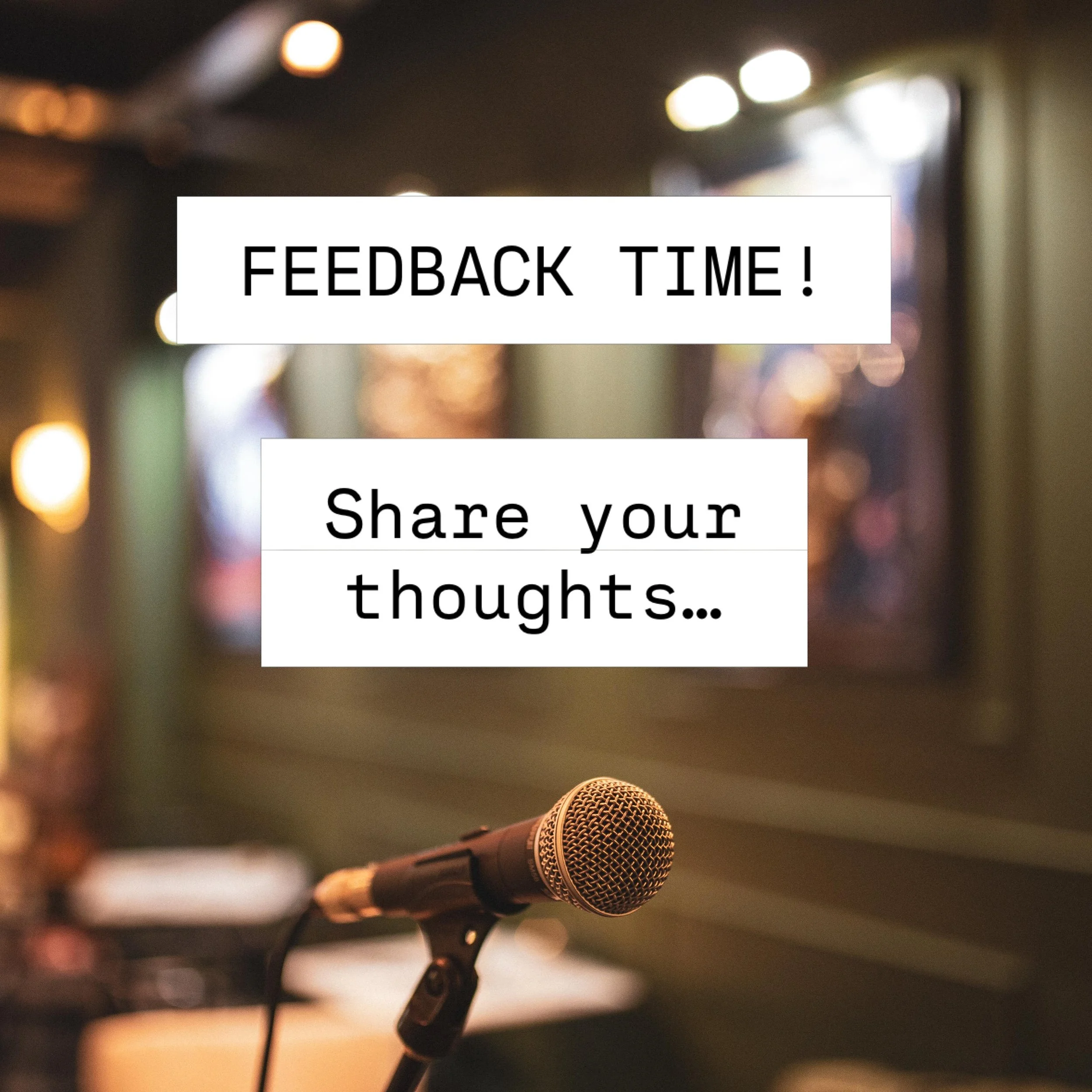 We&rsquo;ve been running poetry workshops, activities and events in Swindon for just over a year. We think people are having a good time and finding community in their creativity, but we&rsquo;re always up for some feedback - positive or negative!

?