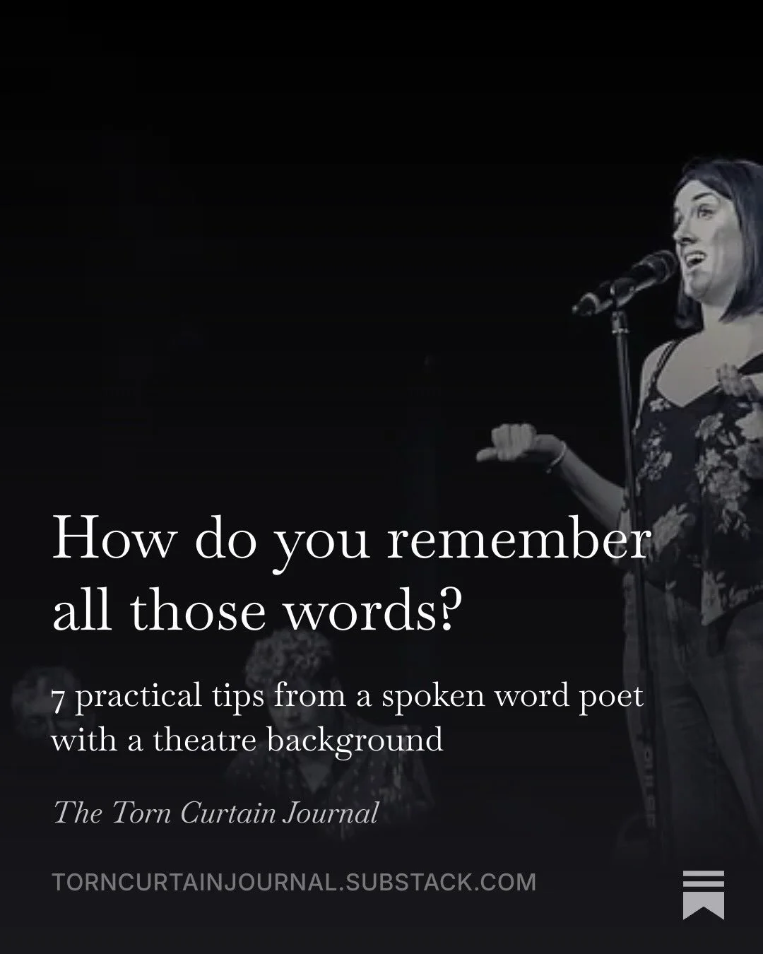 @rebeccarockerwrites avoided learning poems to write a Substack post about learning poems&hellip; this one&rsquo;s for any fellow process nerds. 

Read the full article here (link in bio):
🔗 https://torncurtainjournal.substack.com/p/how-do-you-remem