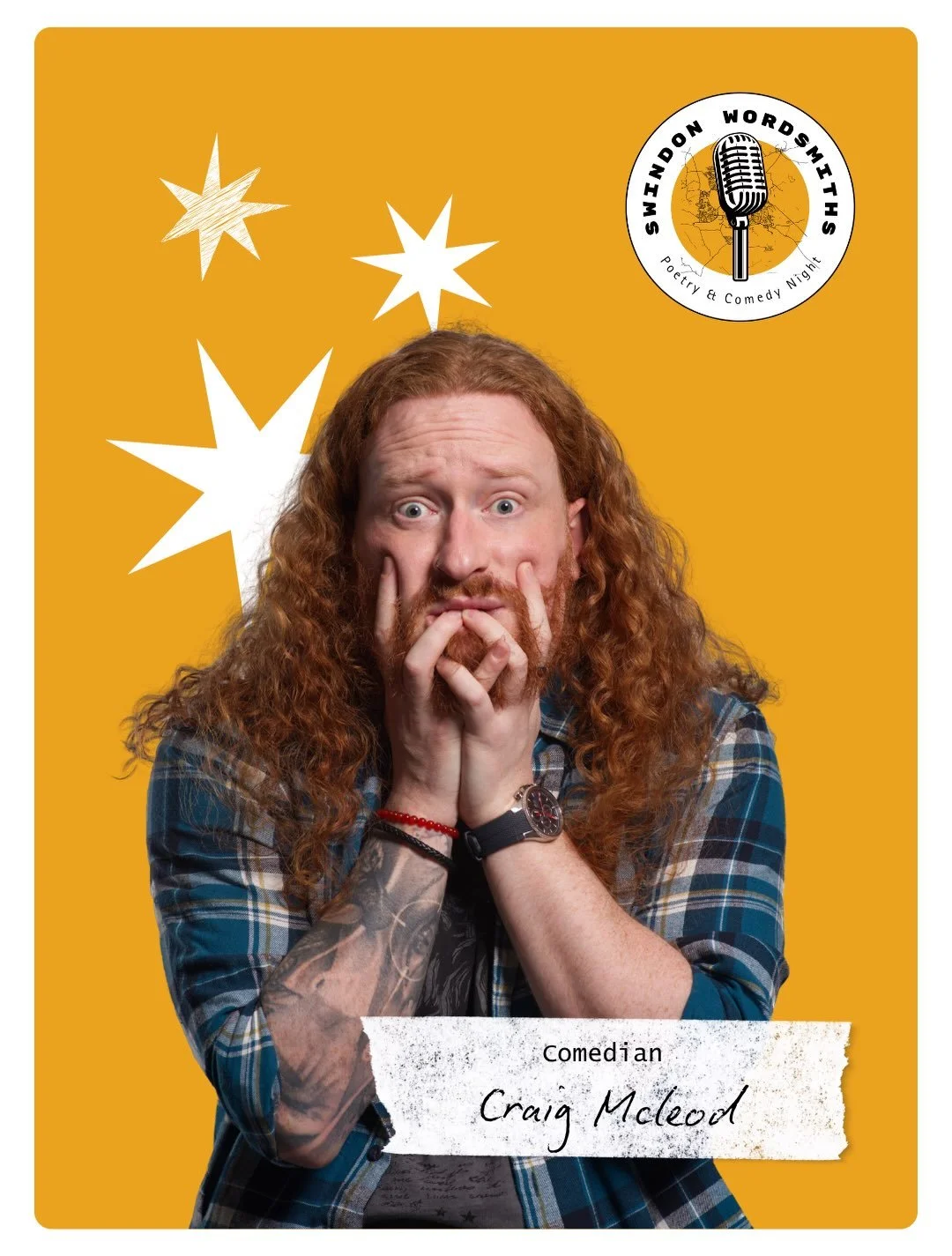 Introducing&hellip; @craig_mcleod_comedy who we are thrilled to feature at @swindonwordsmiths on Sat 19th Sept, at The Well in Abbey Meads.

Craig McLeod is an&hellip; obviously&hellip; Scottish comedian who uses comforting chaos to take his audience