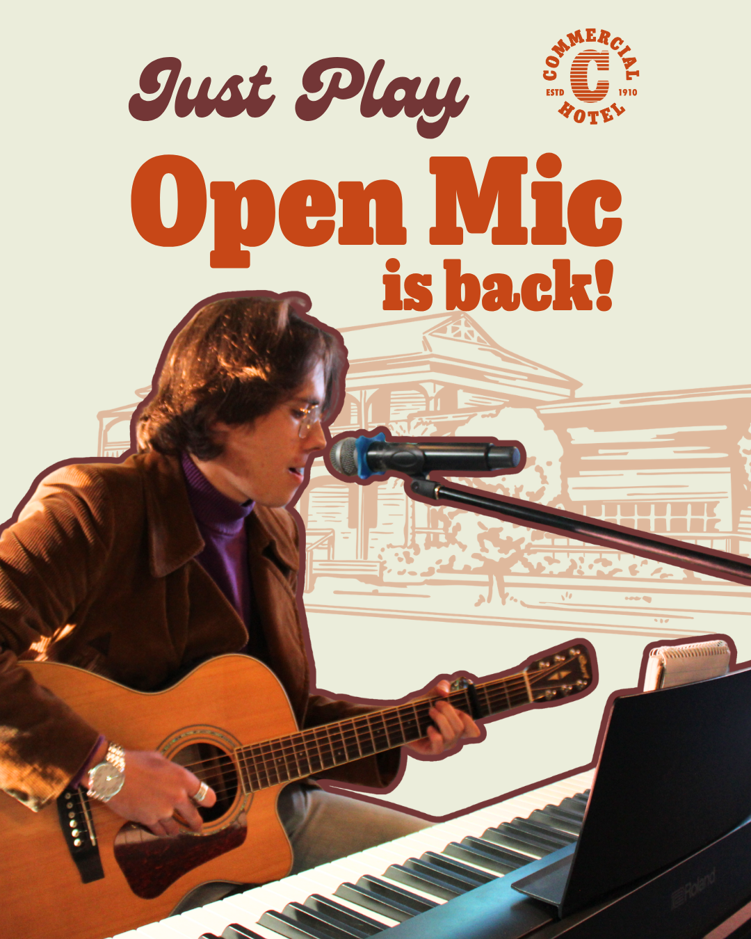 Just Play Open Mic at Commercial Hotel Redbank