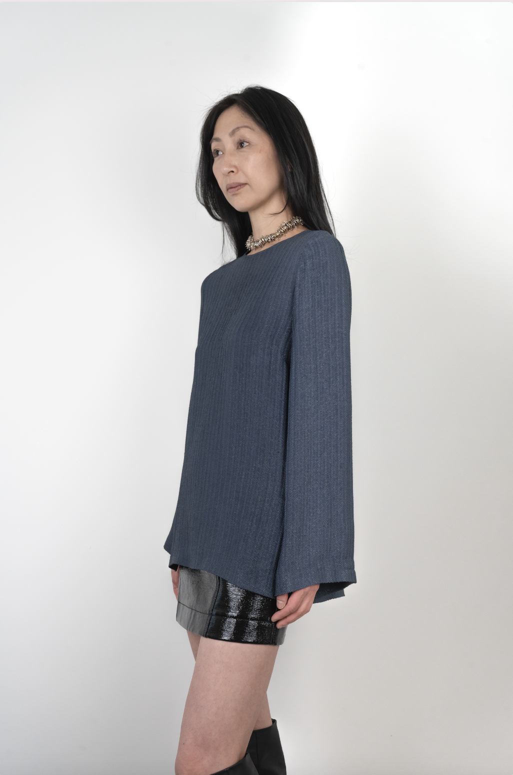 Francon Mila palazzo top blue grey glitter fabric womenswear webshop3.jpg