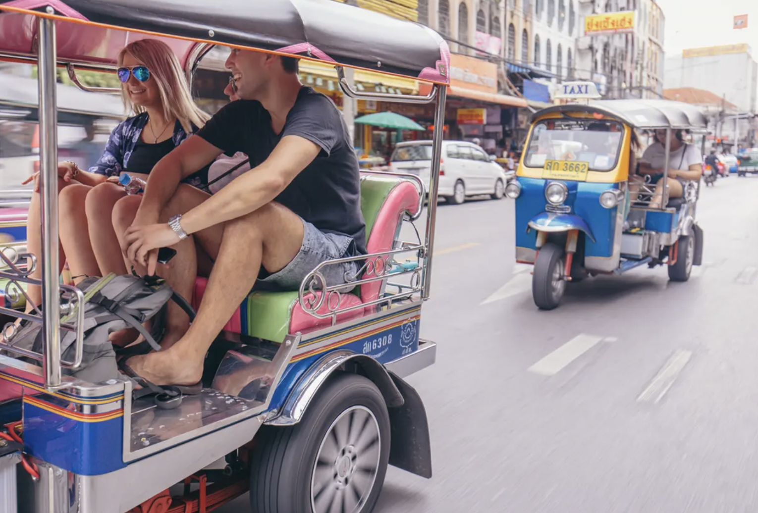 9 Day Bangkok to Phuket Beach Adventure in a tuktuk