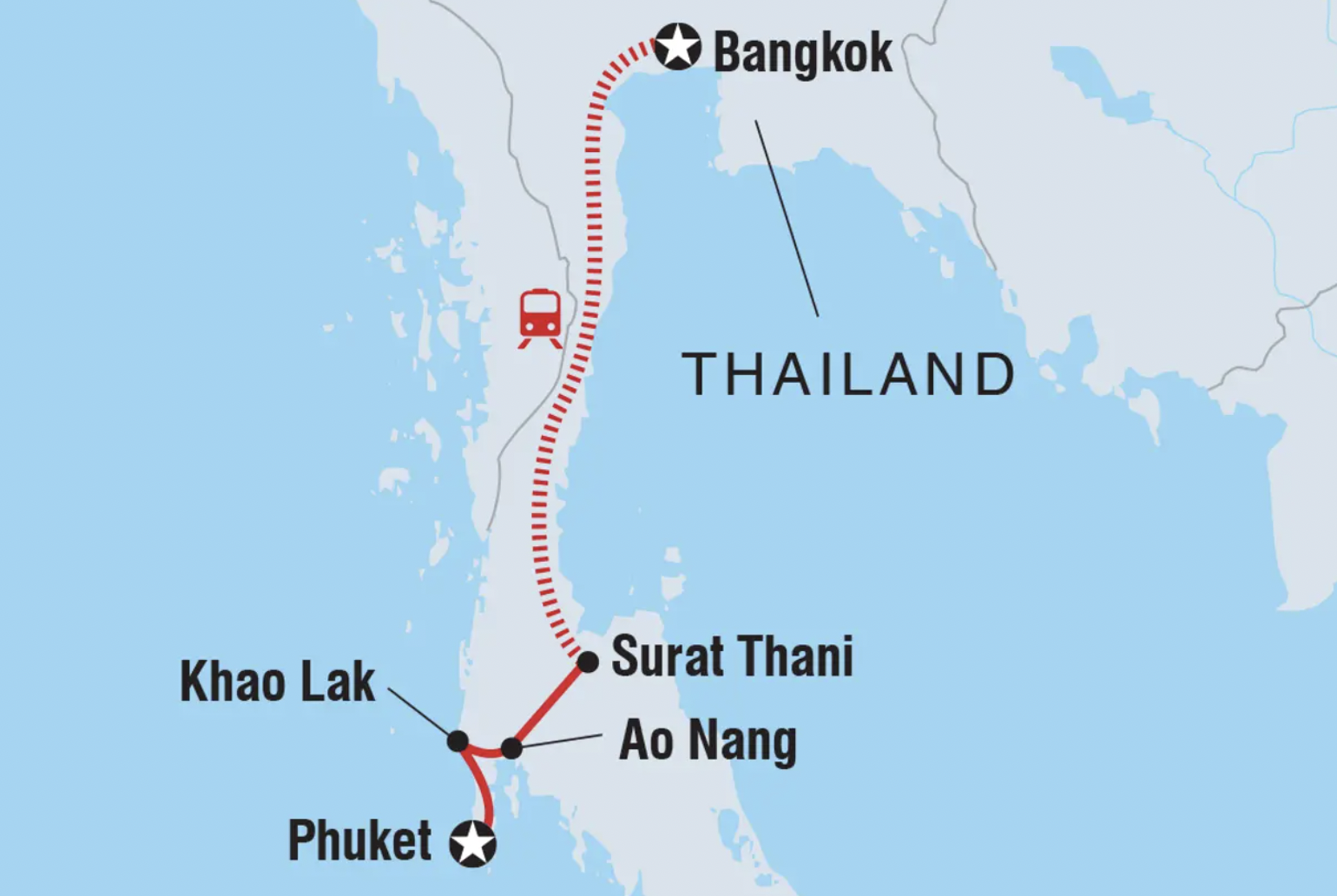 9 day bangkok to phuket beach adventure map